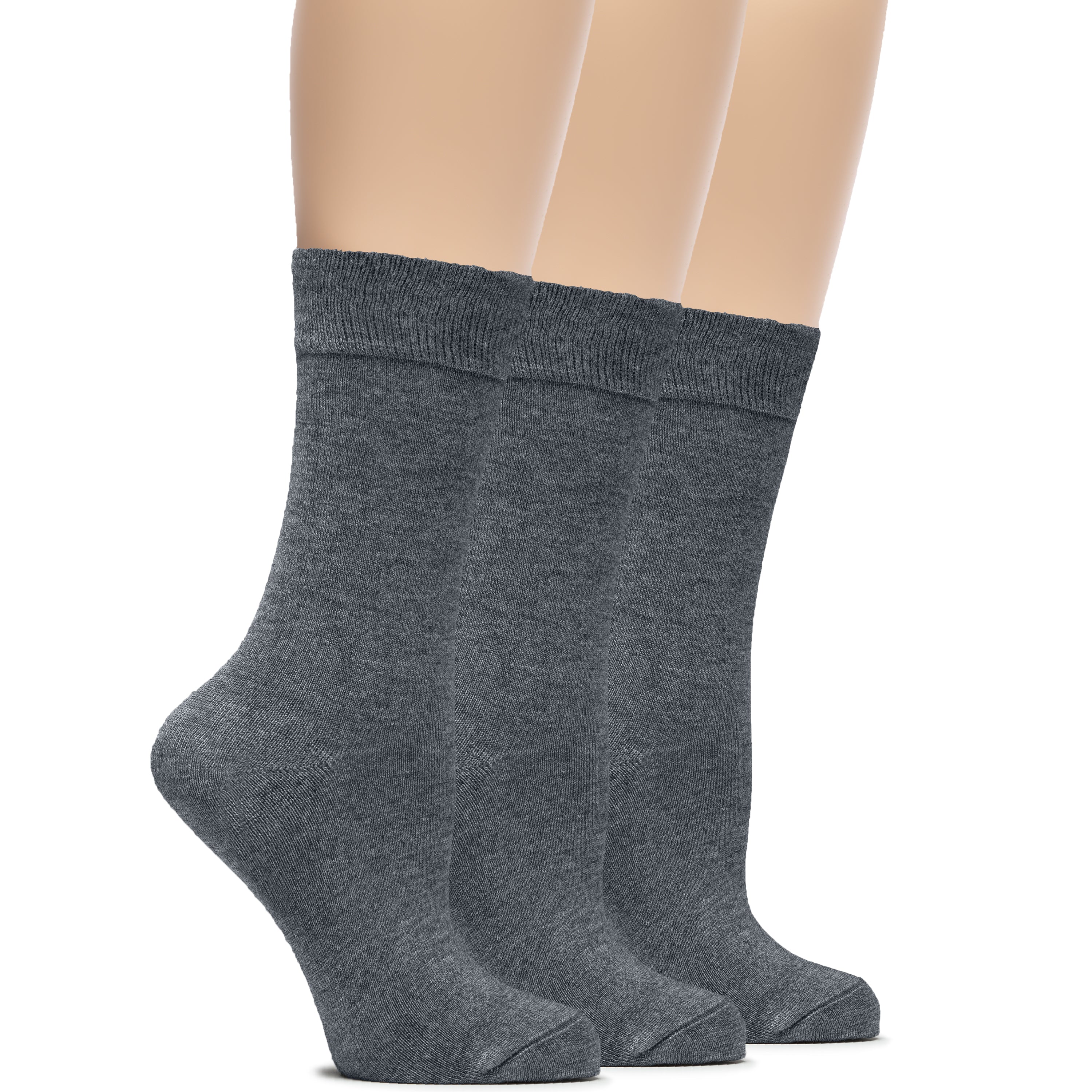 Women's Bamboo Dress Crew Socks, 3 Pairs