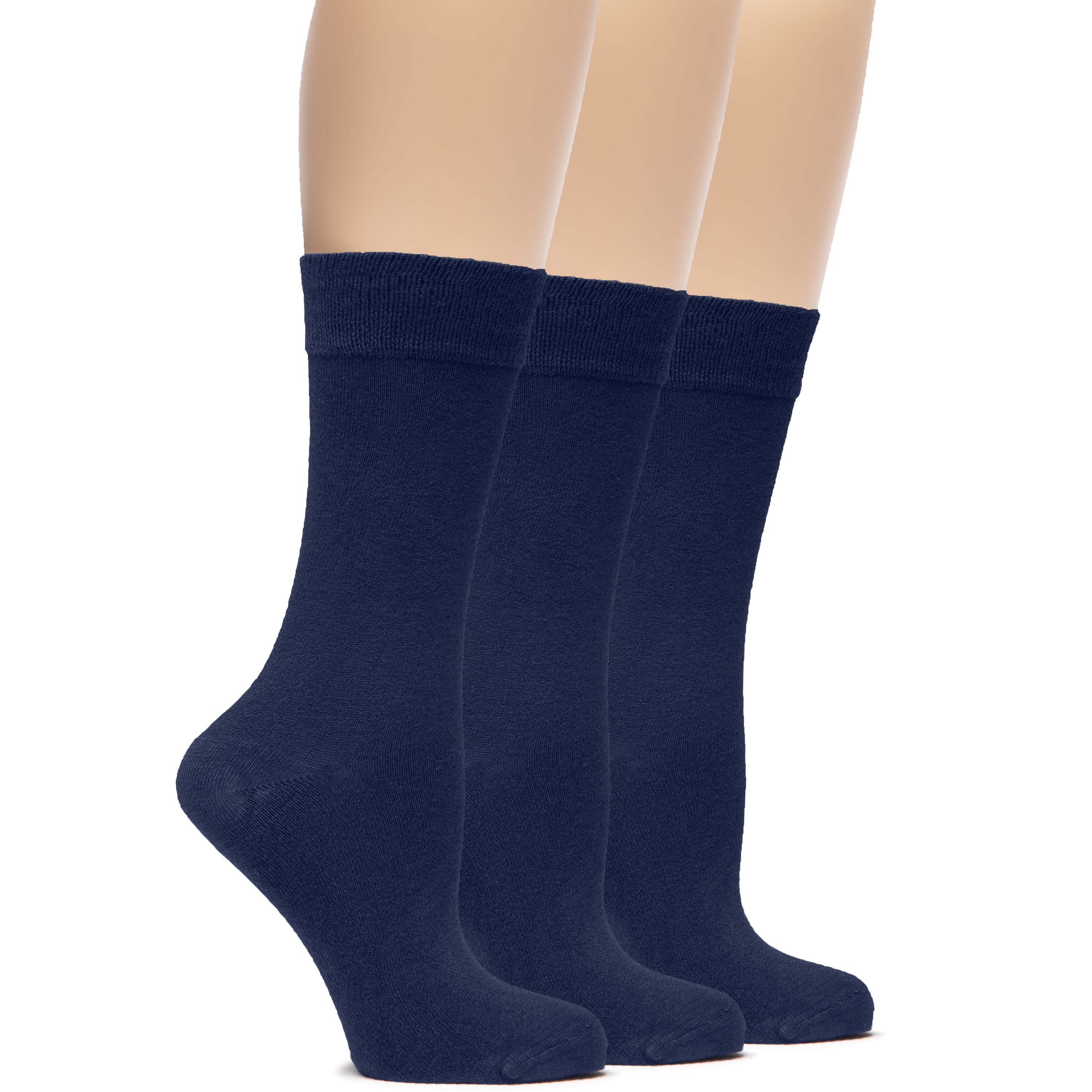 Women's Bamboo Dress Crew Socks, 3 Pairs