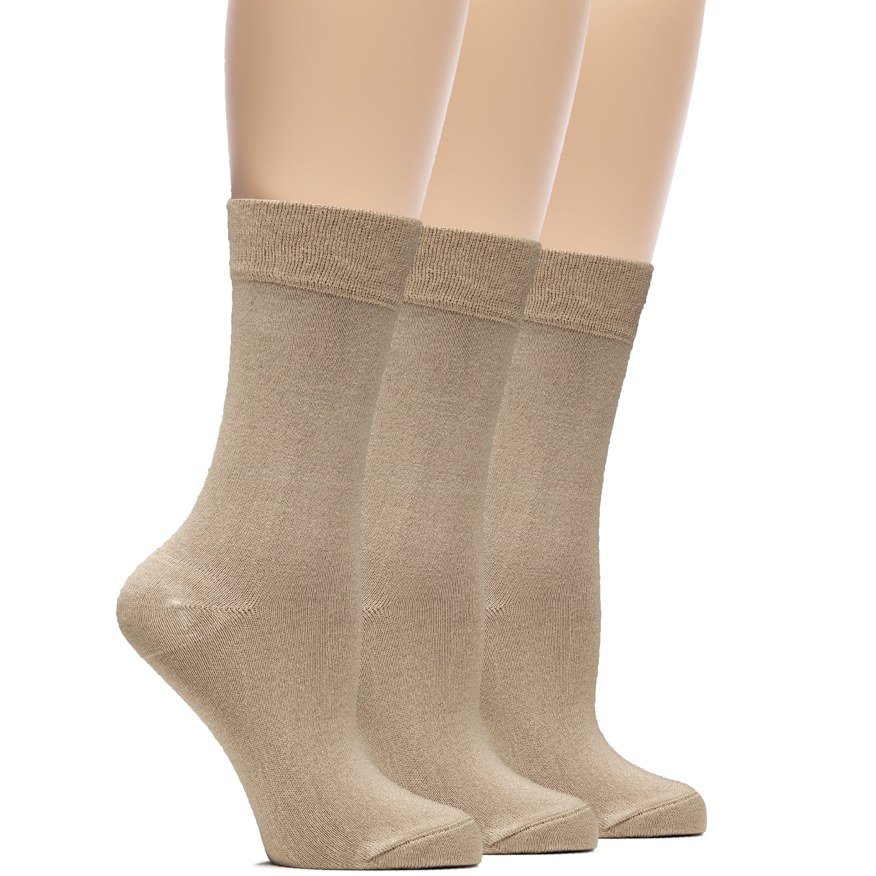 Women's Bamboo Dress Crew Socks, 3 Pairs