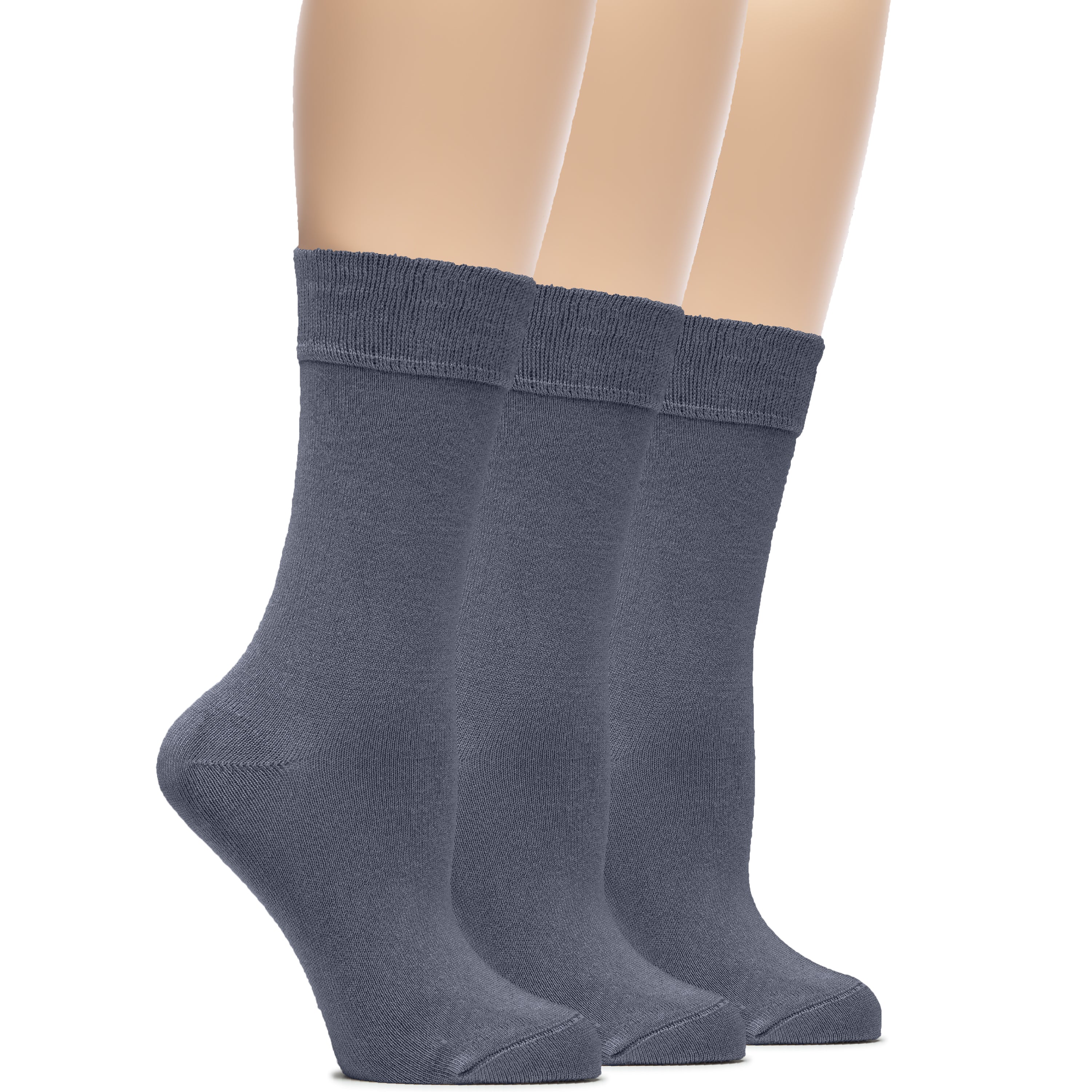 Women's Bamboo Dress Crew Socks, 3 Pairs