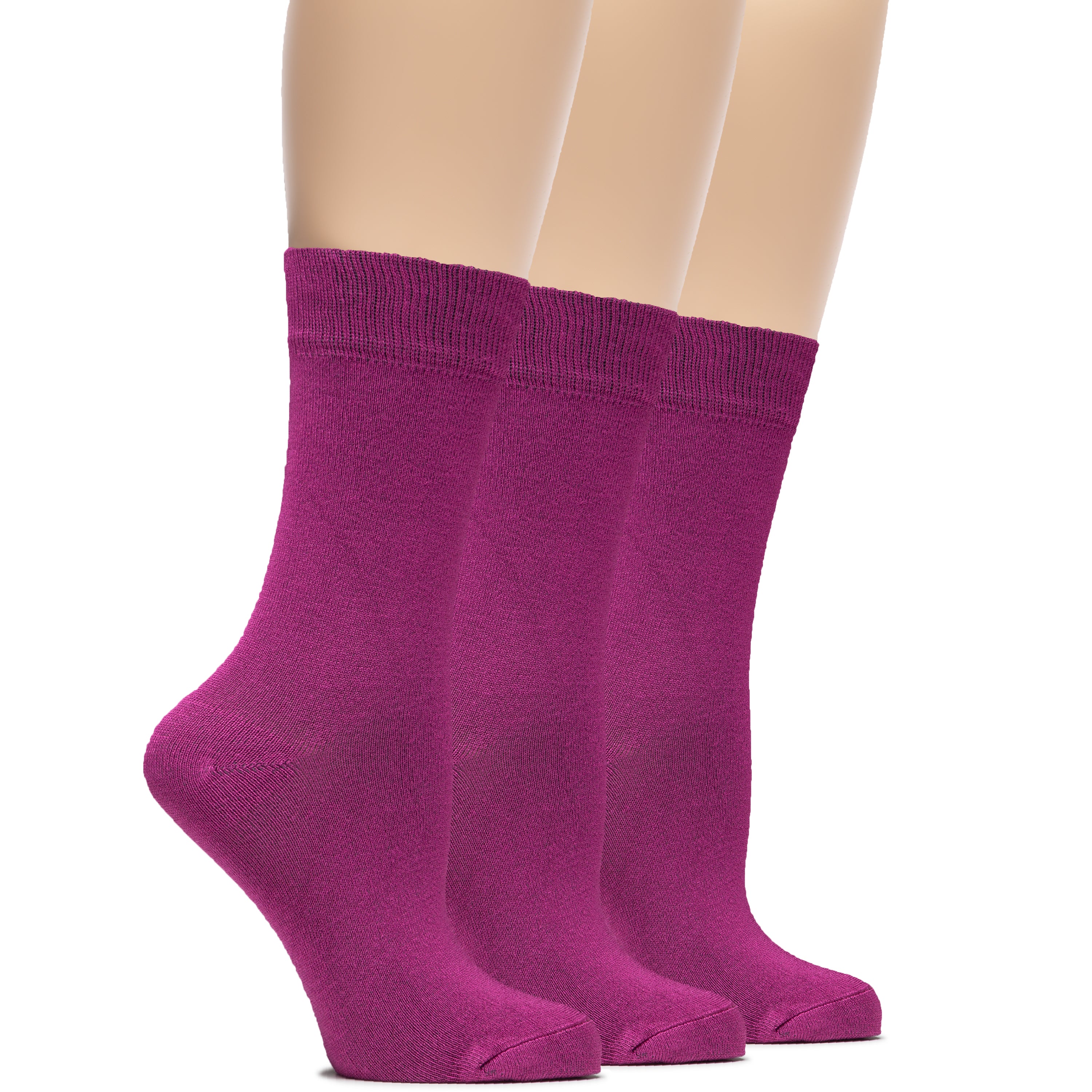 Women's Bamboo Dress Crew Socks, 3 Pairs