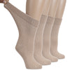 Two pairs of Women's Diabetic Cotton Crew Socks with one leg up, designed for comfort and support.