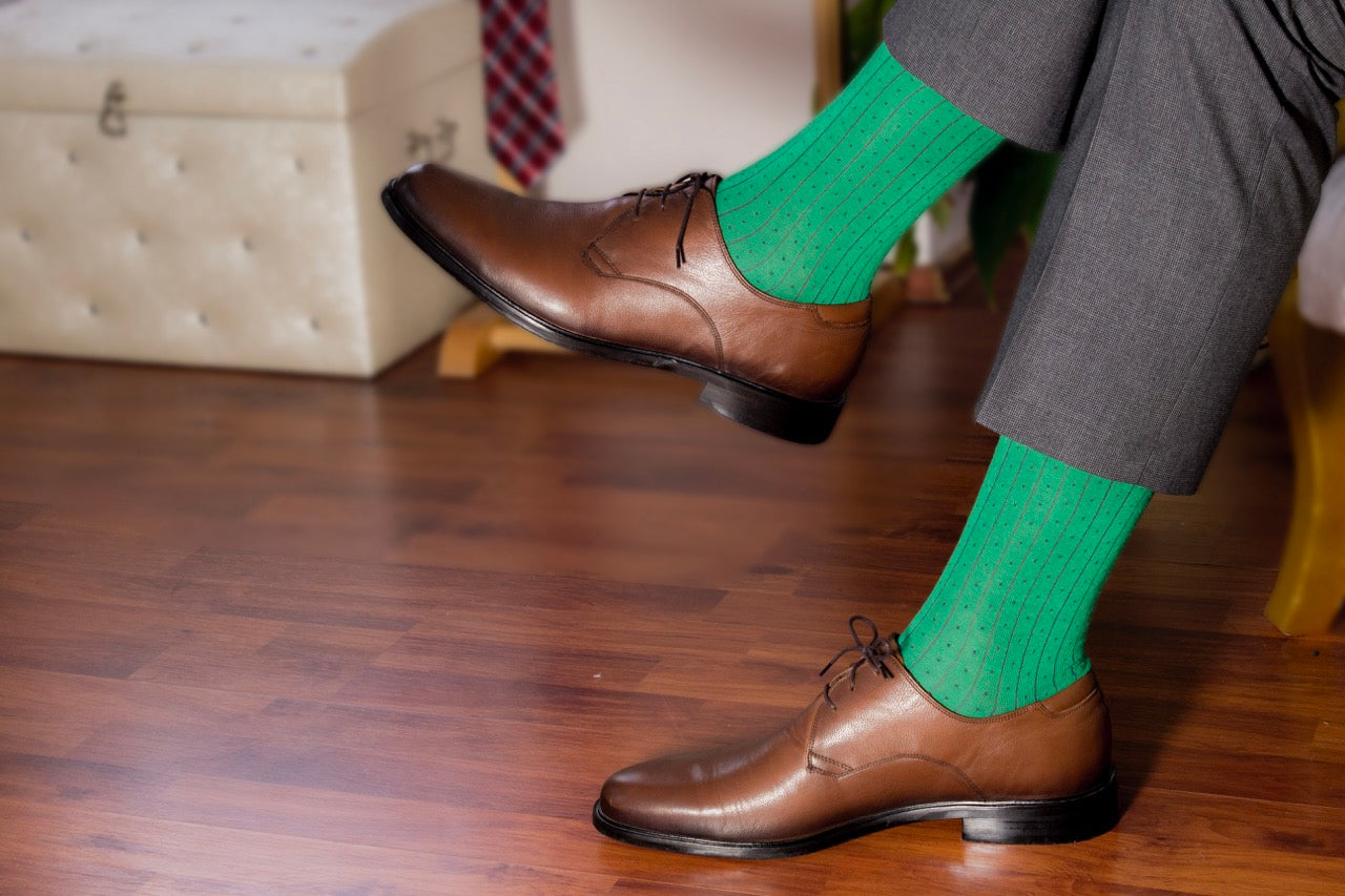 Fancy Cotton Dress Crew Socks For Mens With Gift Box, 6 Pairs