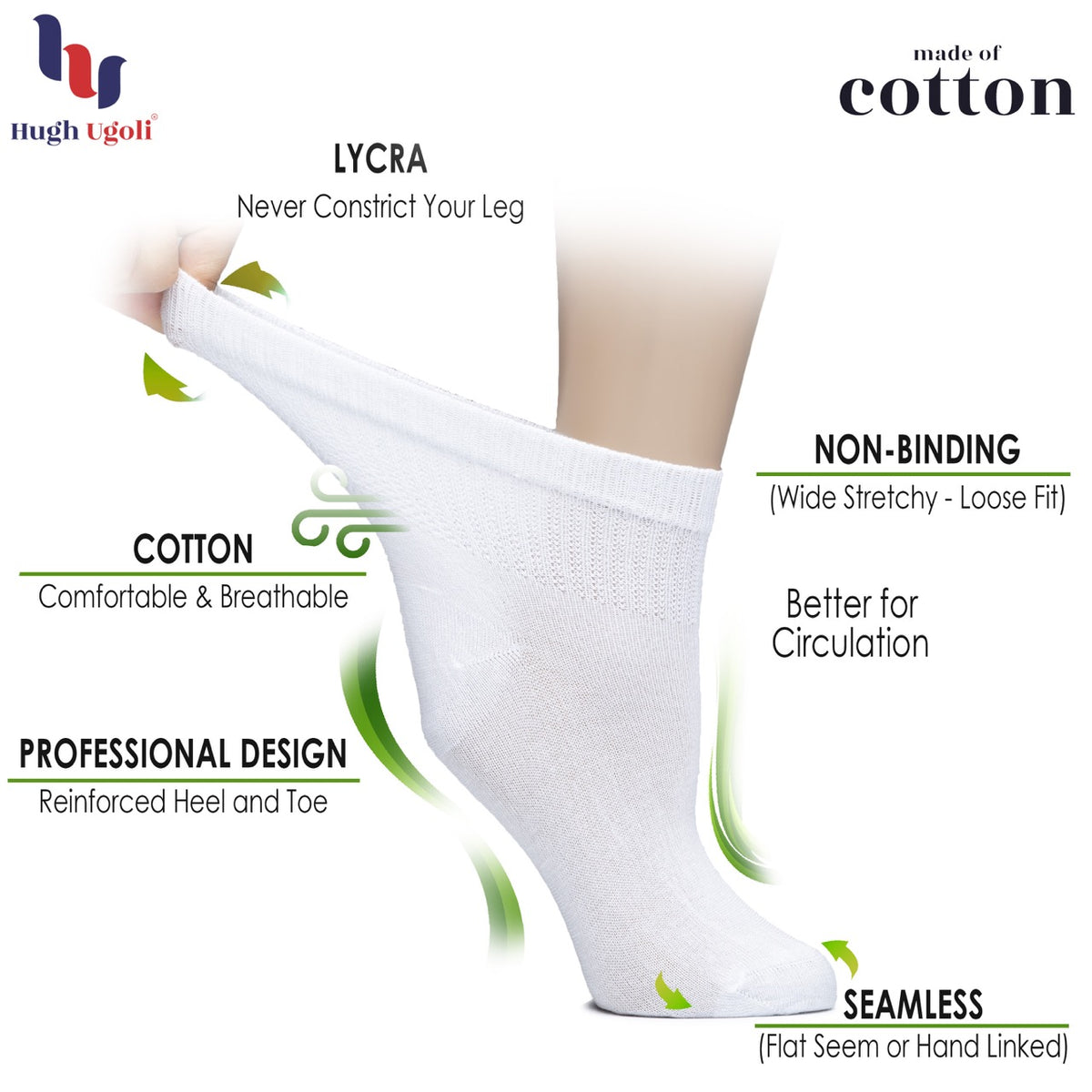 Women's Cotton Diabetic Ankle Socks for Daily Comfort, 4 Pairs