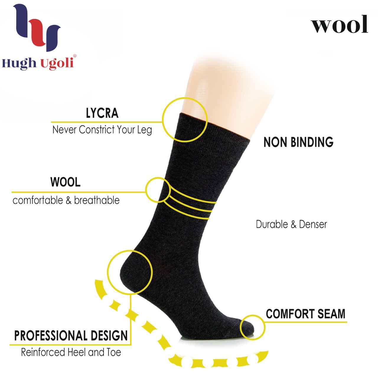 Warm Wool Women's Crew Socks, 3 Pairs
