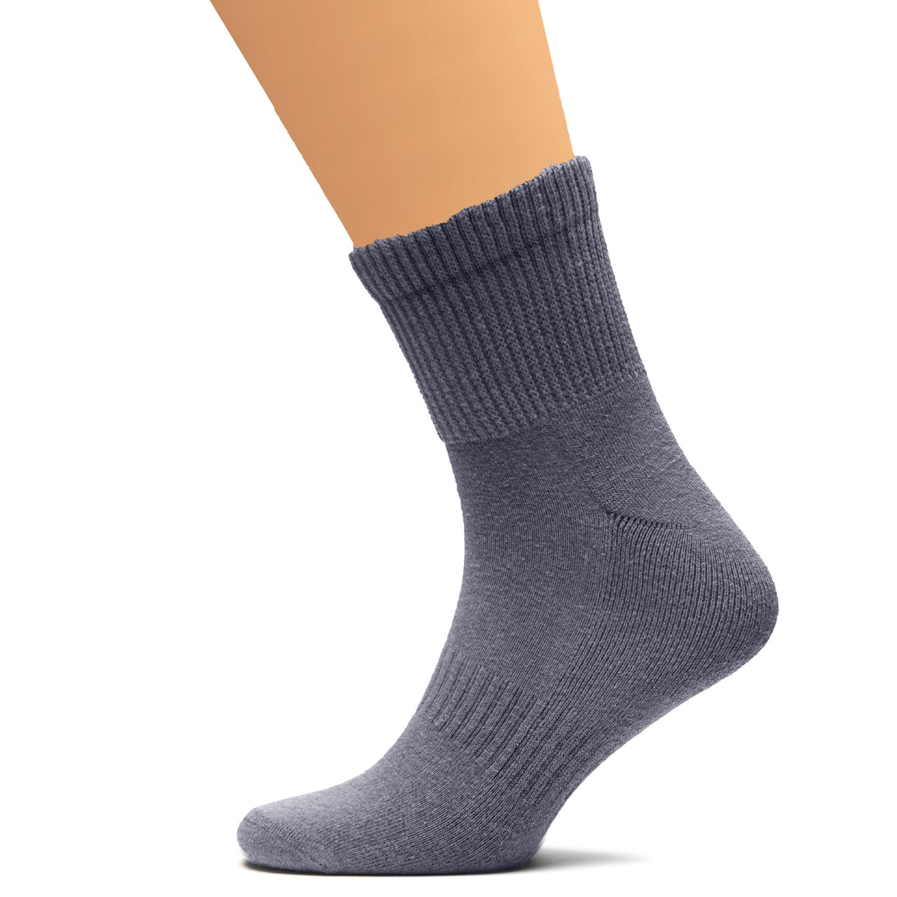 Men's Diabetic Ankle Semi-Cushion Cotton Socks, 3 Pairs