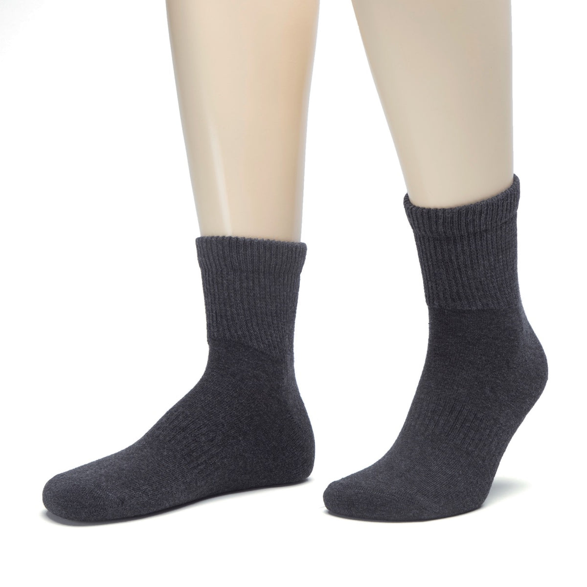 Men's Diabetic Ankle Semi-Cushion Cotton Socks, 3 Pairs