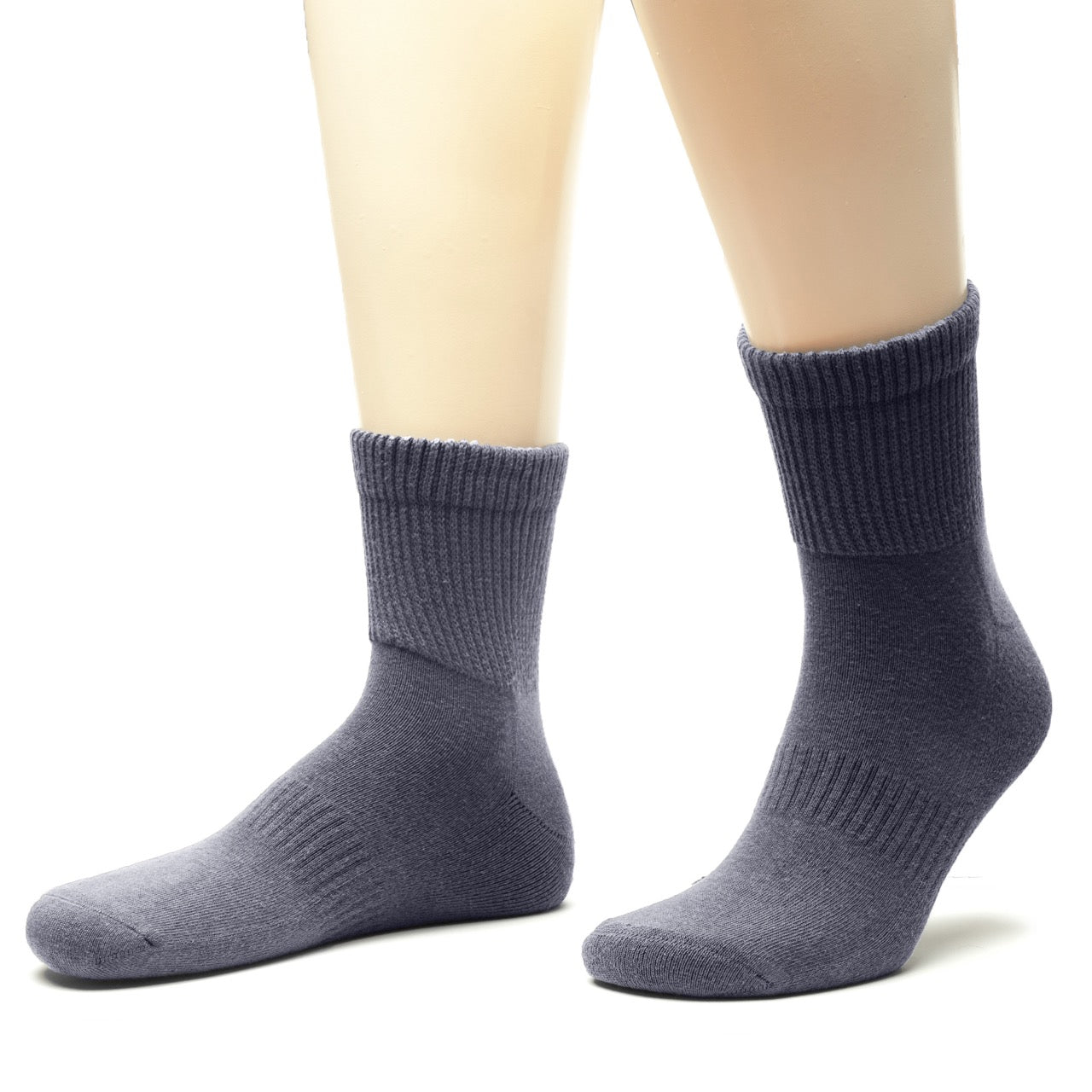 Men's Diabetic Ankle Semi-Cushion Cotton Socks, 3 Pairs