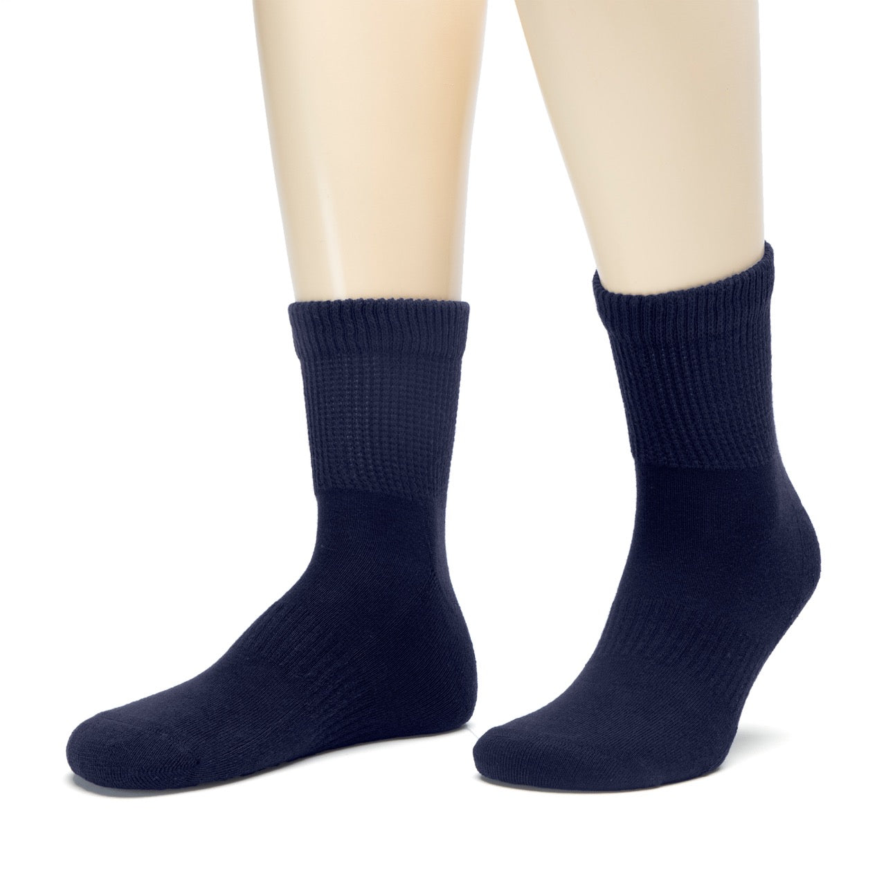 Men's Diabetic Ankle Semi-Cushion Cotton Socks, 3 Pairs