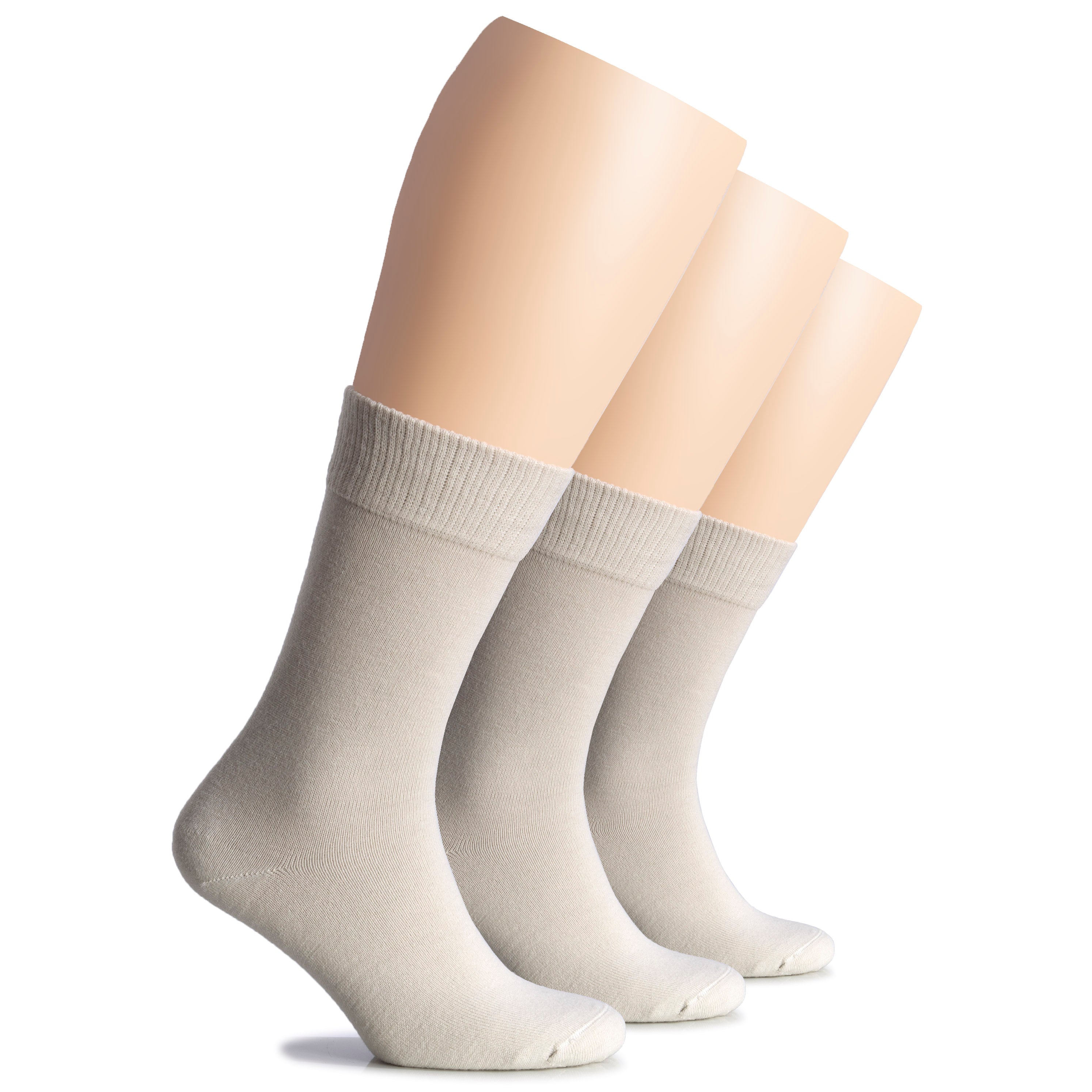 Hugh Ugoli Women's Wool Crew Socks, Warm, Soft, 3 Pairs | Shoe Size: 9-12 | Brown