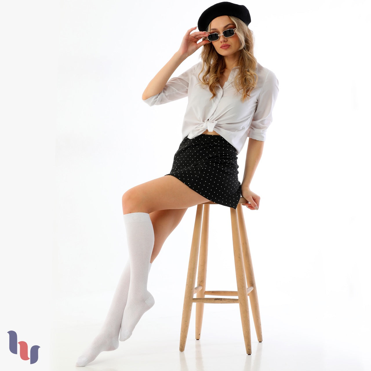 Women's Cotton Knee-High Dress Socks,Moisture Wicking, Breathable, 4 Pairs