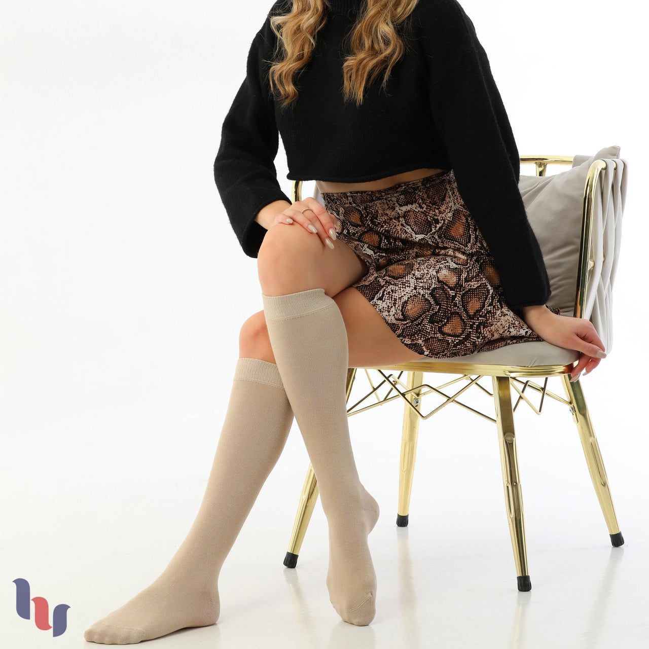 Women's Cotton Knee-High Dress Socks,Moisture Wicking, Breathable, 4 Pairs