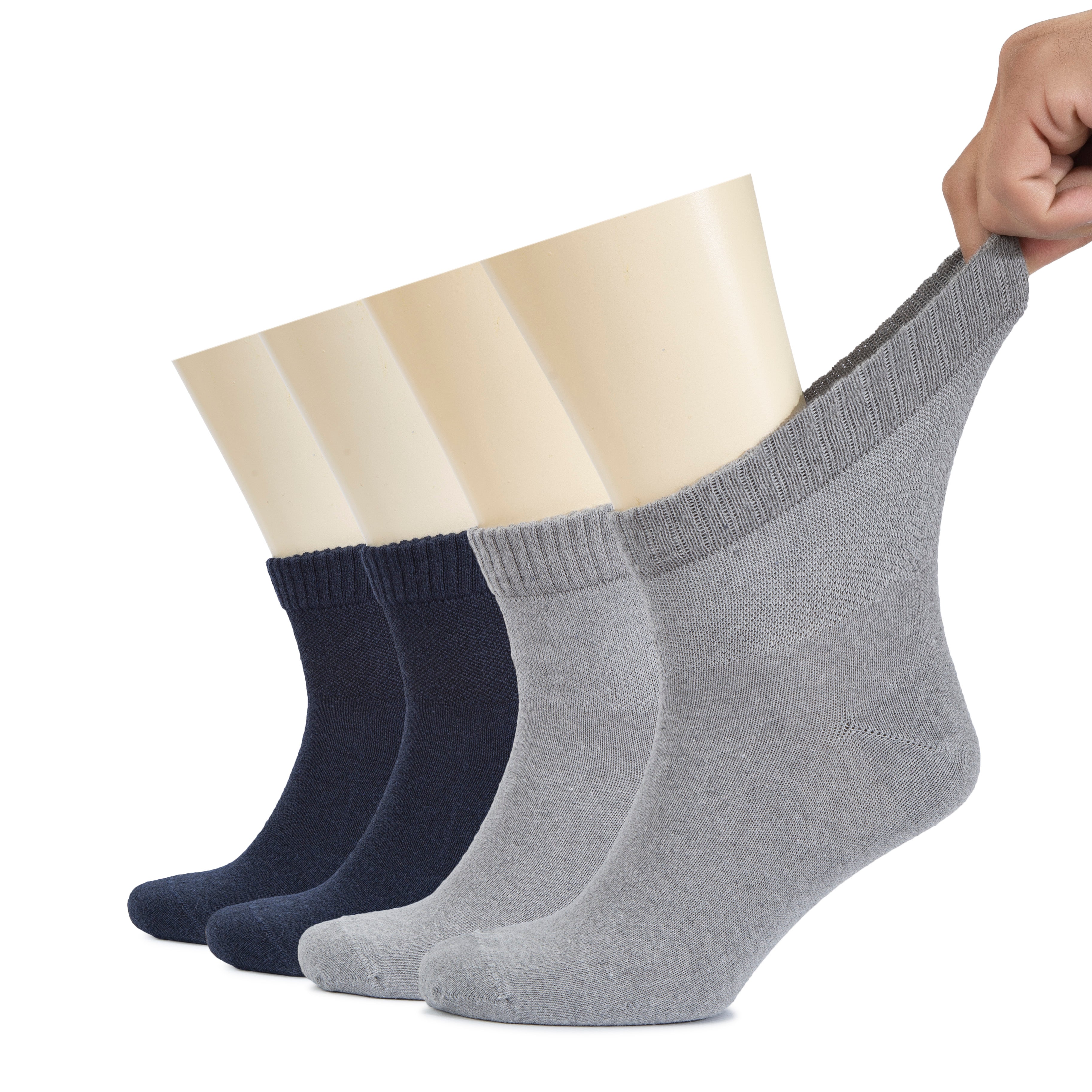 Men's Diabetic Ankle Thin Cotton Socks, 4 Pairs