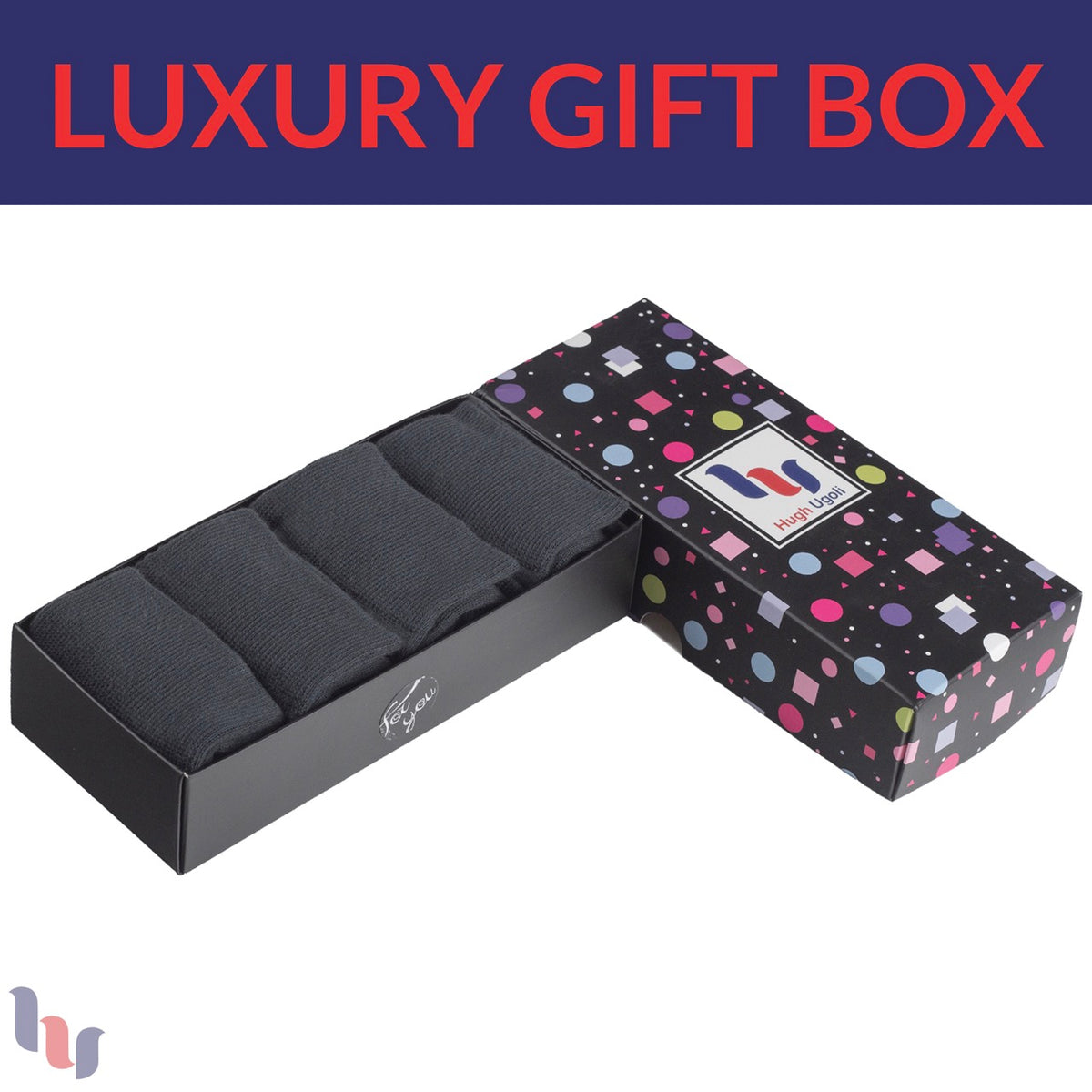 Women's Cotton Dress Crew Socks with Gift Box, 4 Pairs