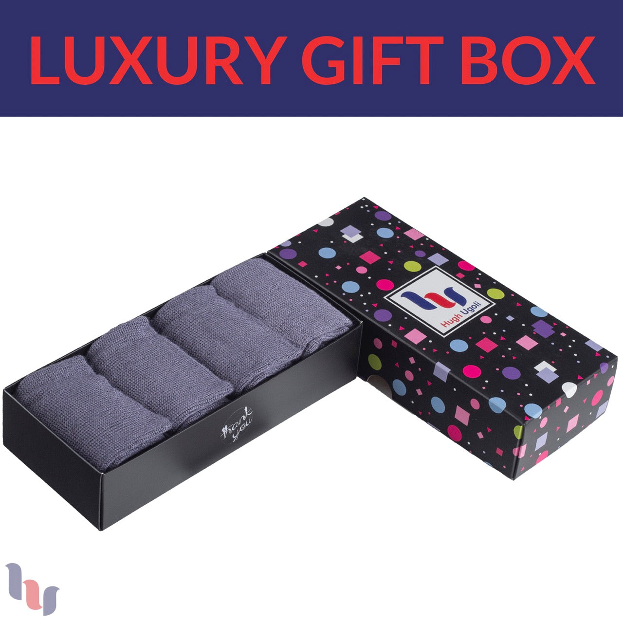 Women's Cotton Dress Crew Socks with Gift Box, 4 Pairs