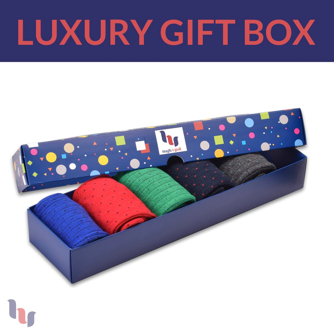 Fancy Cotton Dress Crew Socks For Mens With Gift Box, 6 Pairs