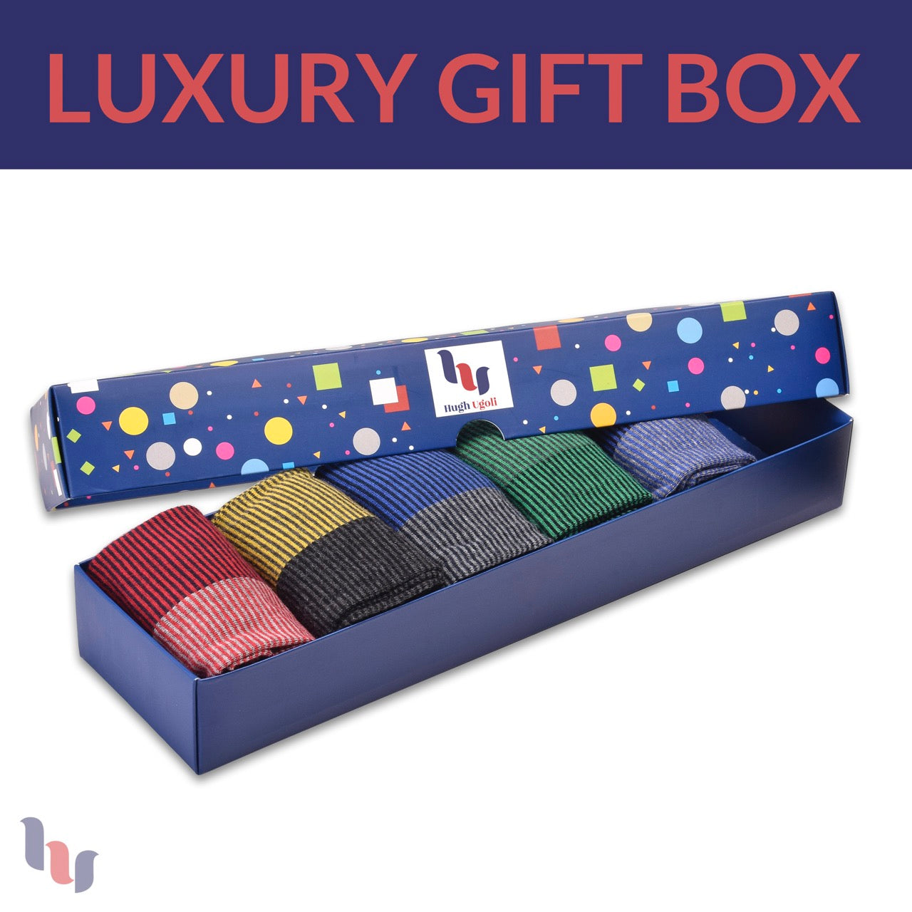 Fancy Cotton Dress Crew Socks For Mens With Gift Box, 6 Pairs