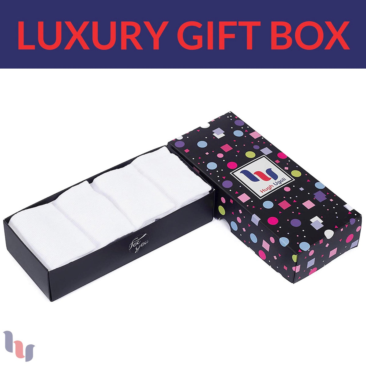 Women's Cotton Dress Crew Socks with Gift Box, 4 Pairs