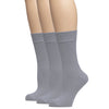 Hugh Ugoli Women's Bamboo Dress Socks Crew Soft Comfy Seamless Toe, 3 Pairs, Shoe Size: 5-8/9-11 | Shoe Size: 9-11 | Grey