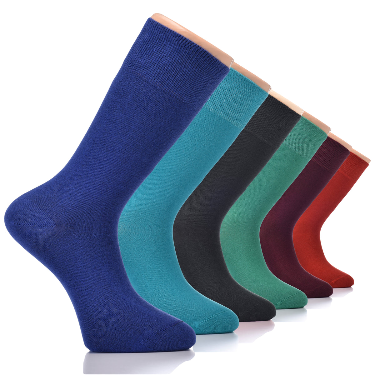 Hugh Ugoli 6 Pairs Men's Dress Socks Cotton seamless Toe Fancy Design Colorful Crew Men's Socks, 6 Pairs, Shoe Size: 7-12 | Stripe | 
