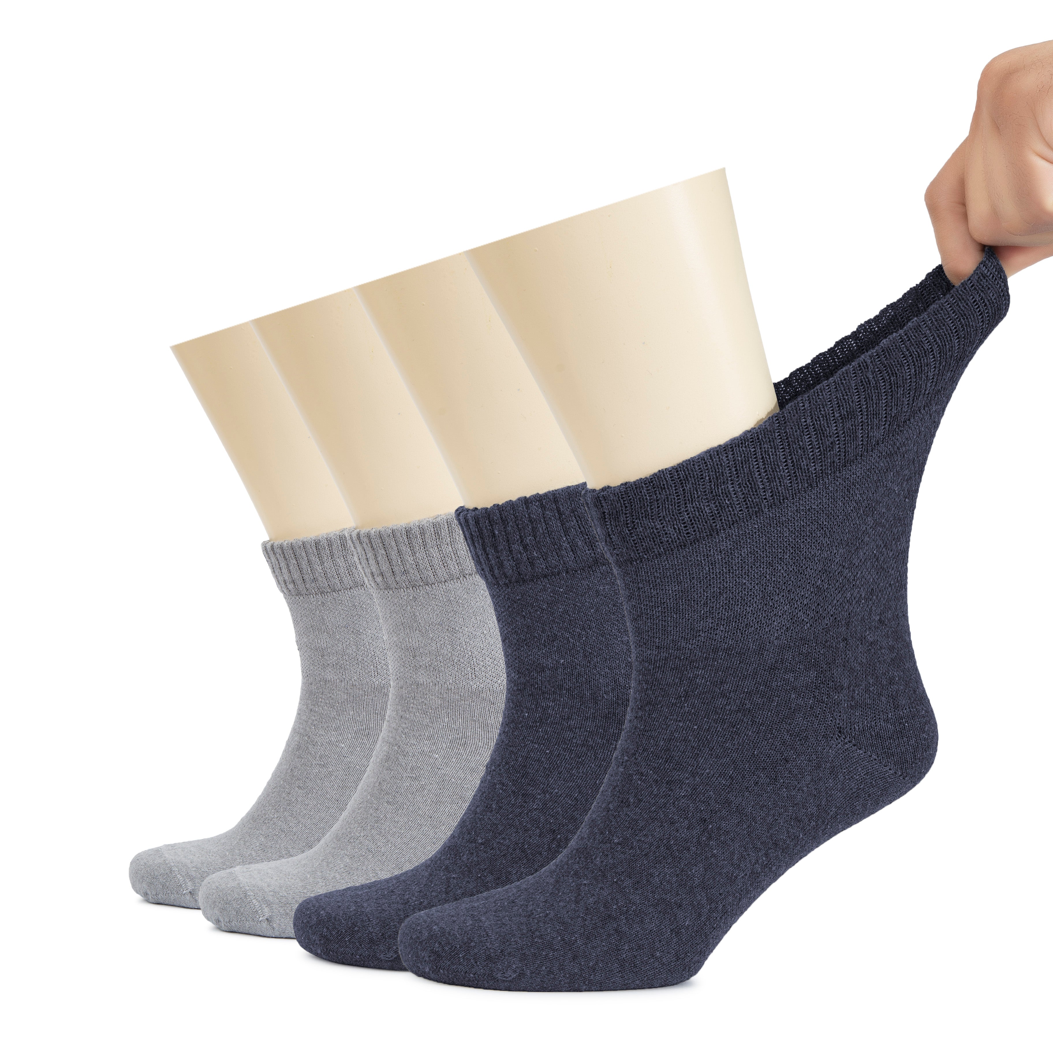 Men's Diabetic Ankle Thin Cotton Socks, 4 Pairs
