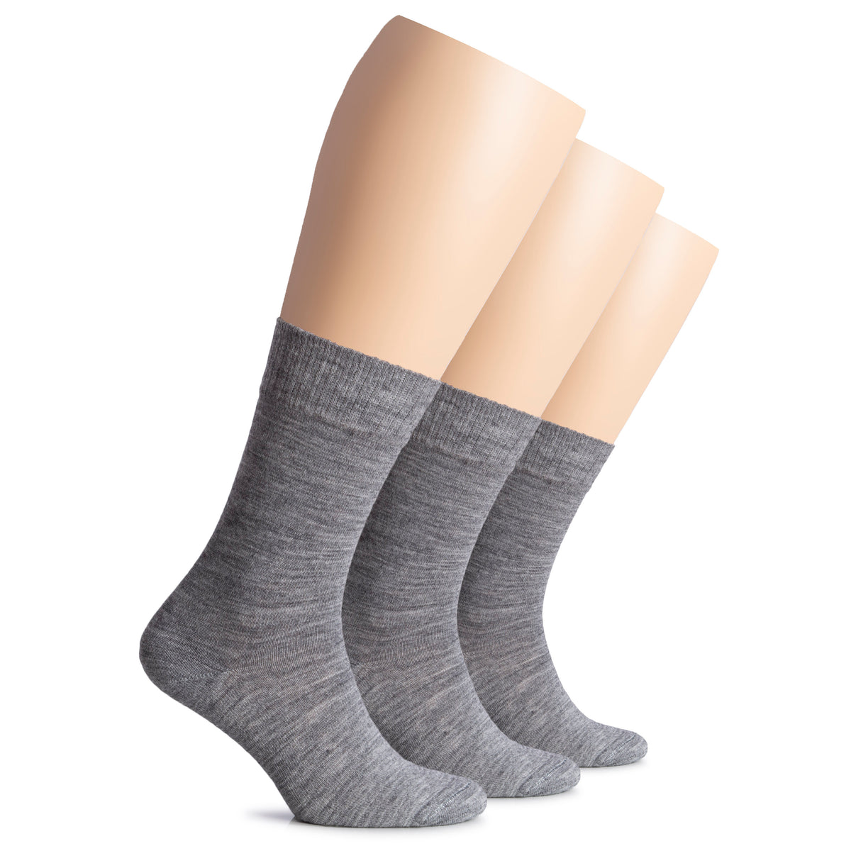 Hugh Ugoli Women's Wool Crew Socks, Warm, Soft, 3 Pairs | Shoe Size: 9-12 | Navy Blue