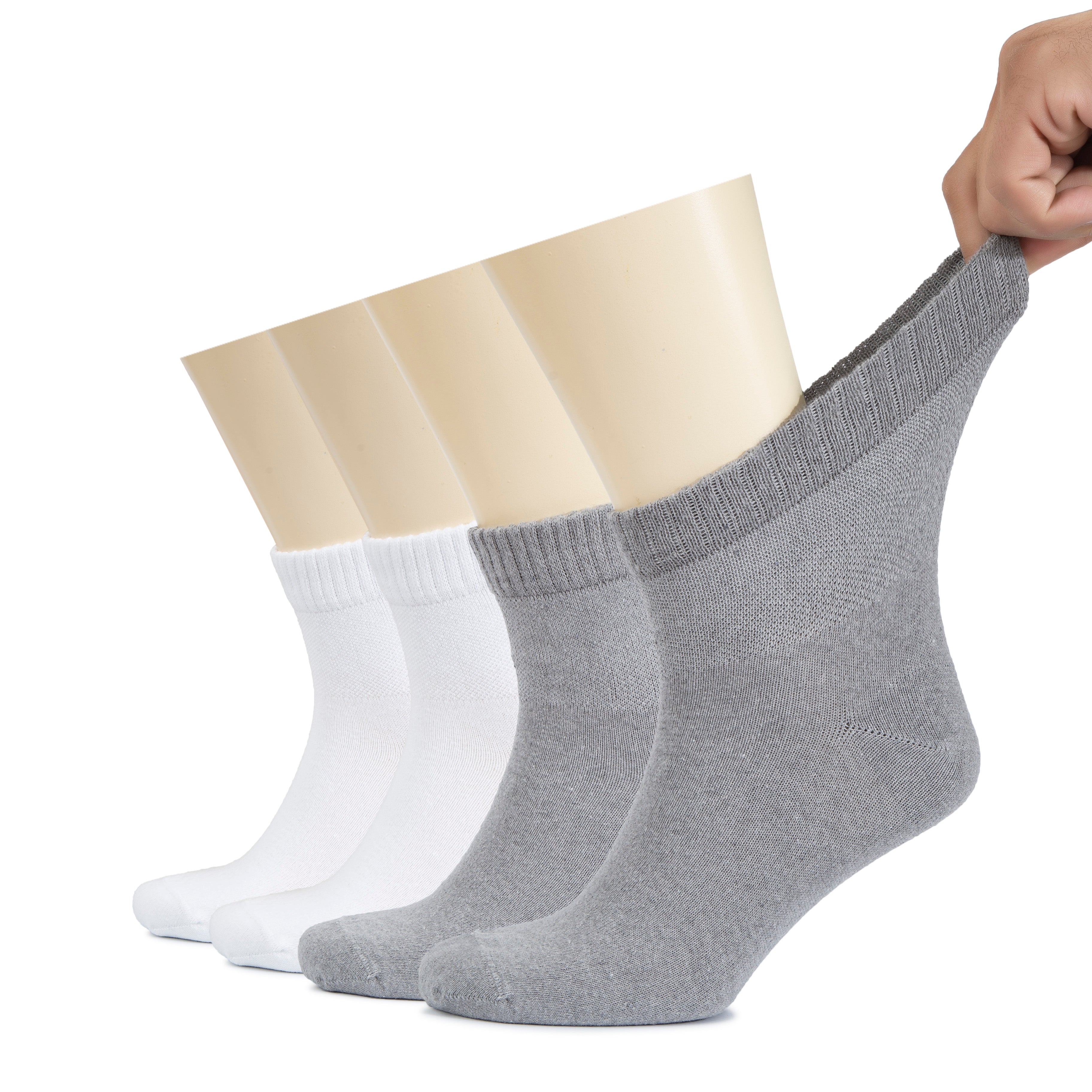 Men's Diabetic Ankle Thin Cotton Socks, 4 Pairs