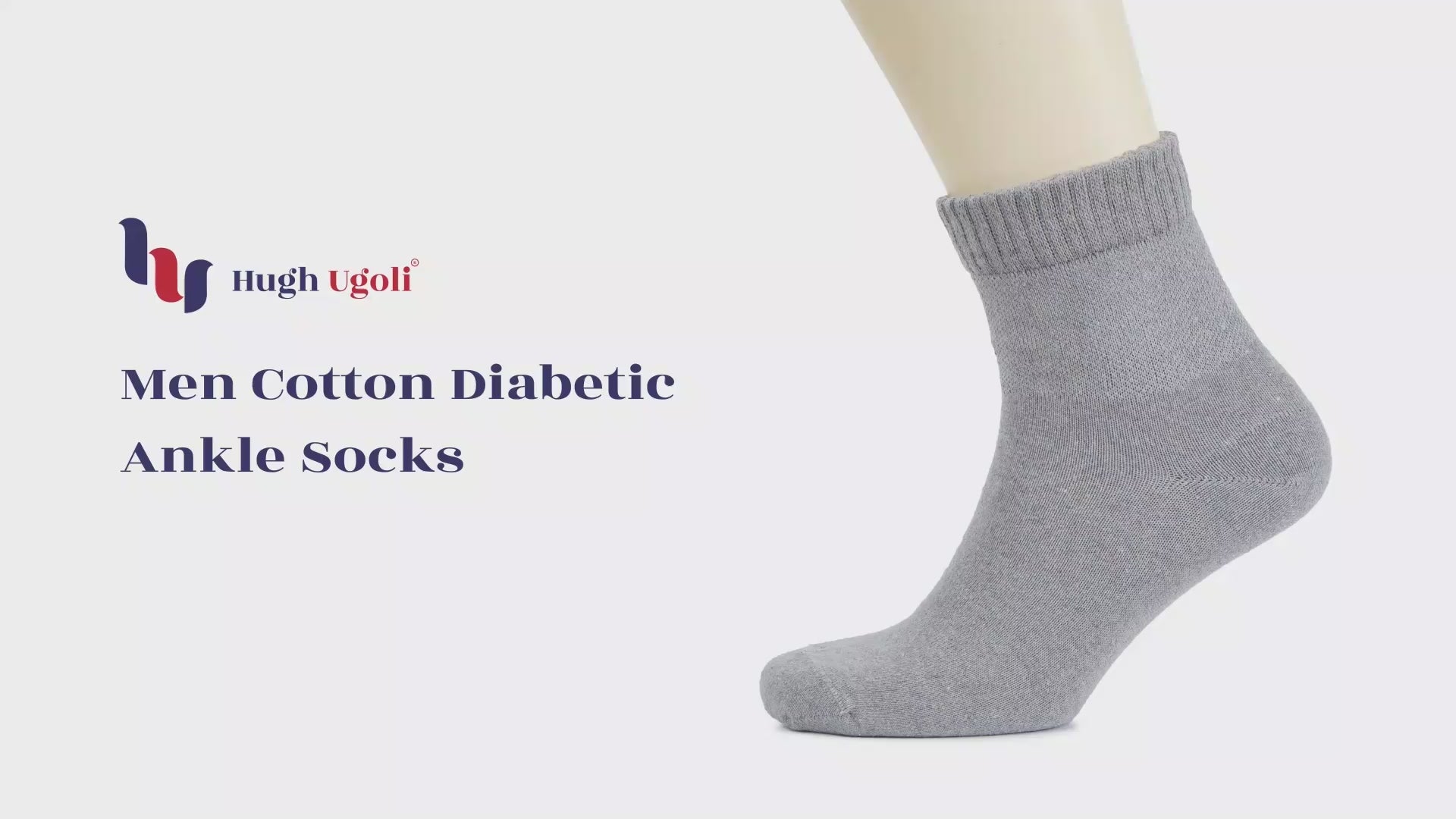 Men's Diabetic Ankle Thin Cotton Socks, 4 Pairs