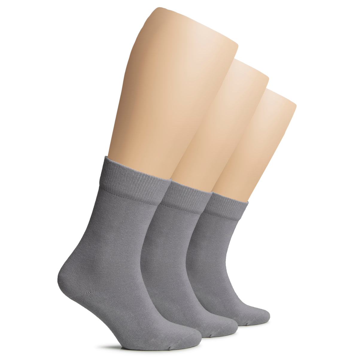 Hugh Ugoli Women Cotton Warm Winter Socks Crew with Seamless Toe, 3 Pairs | Shoe Size: 6-9 | Black