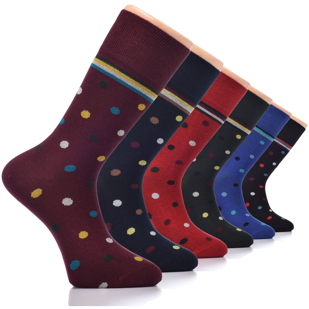 These crew socks feature a fancy cotton dress design, perfect for adding a touch of sophistication to any outfit.