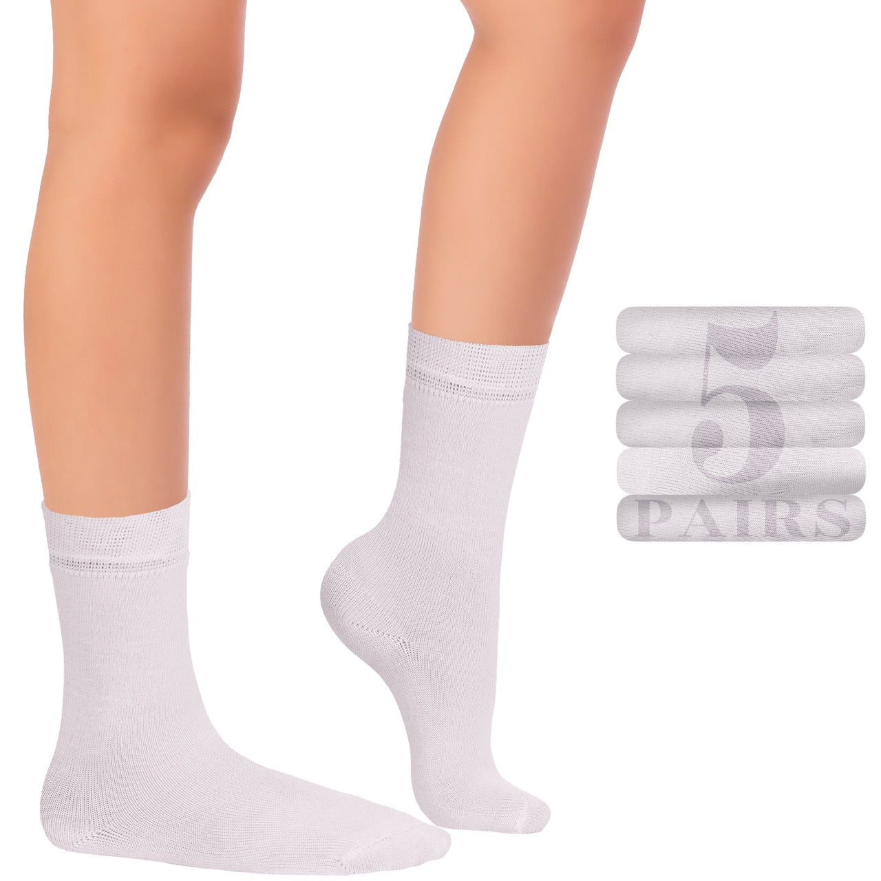 Kids' Dress Crew Bamboo Socks: Comfort & Style, 5 Pairs