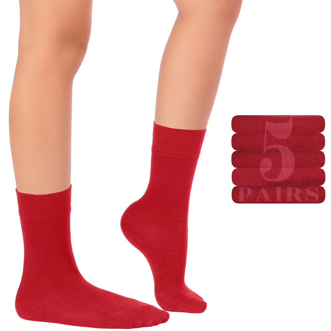 Kids' Dress Crew Bamboo Socks: Comfort & Style, 5 Pairs