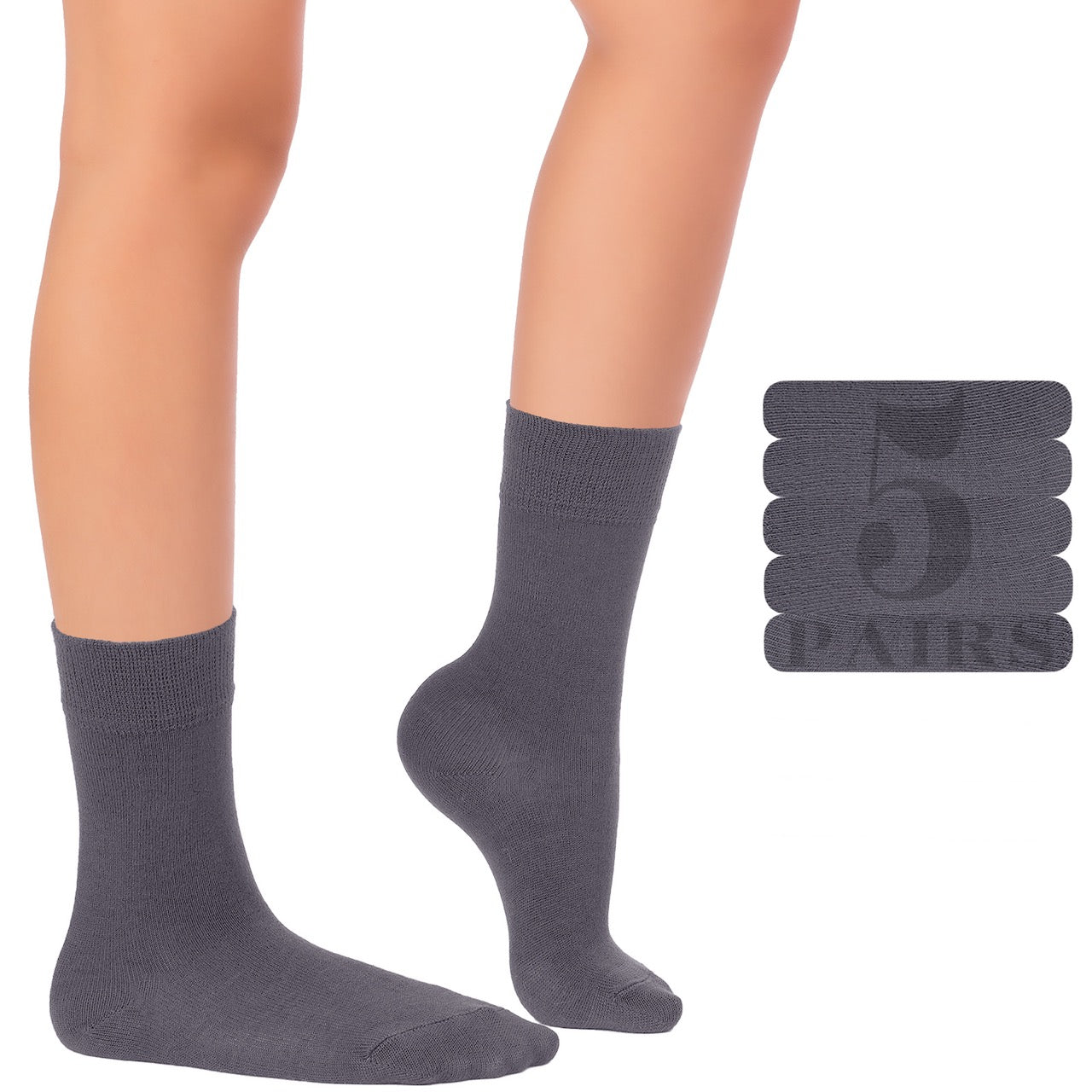 Kids' Dress Crew Bamboo Socks: Comfort & Style, 5 Pairs