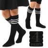 Striped Cotton Kids' Knee-High Dress Socks, 4 Pairs