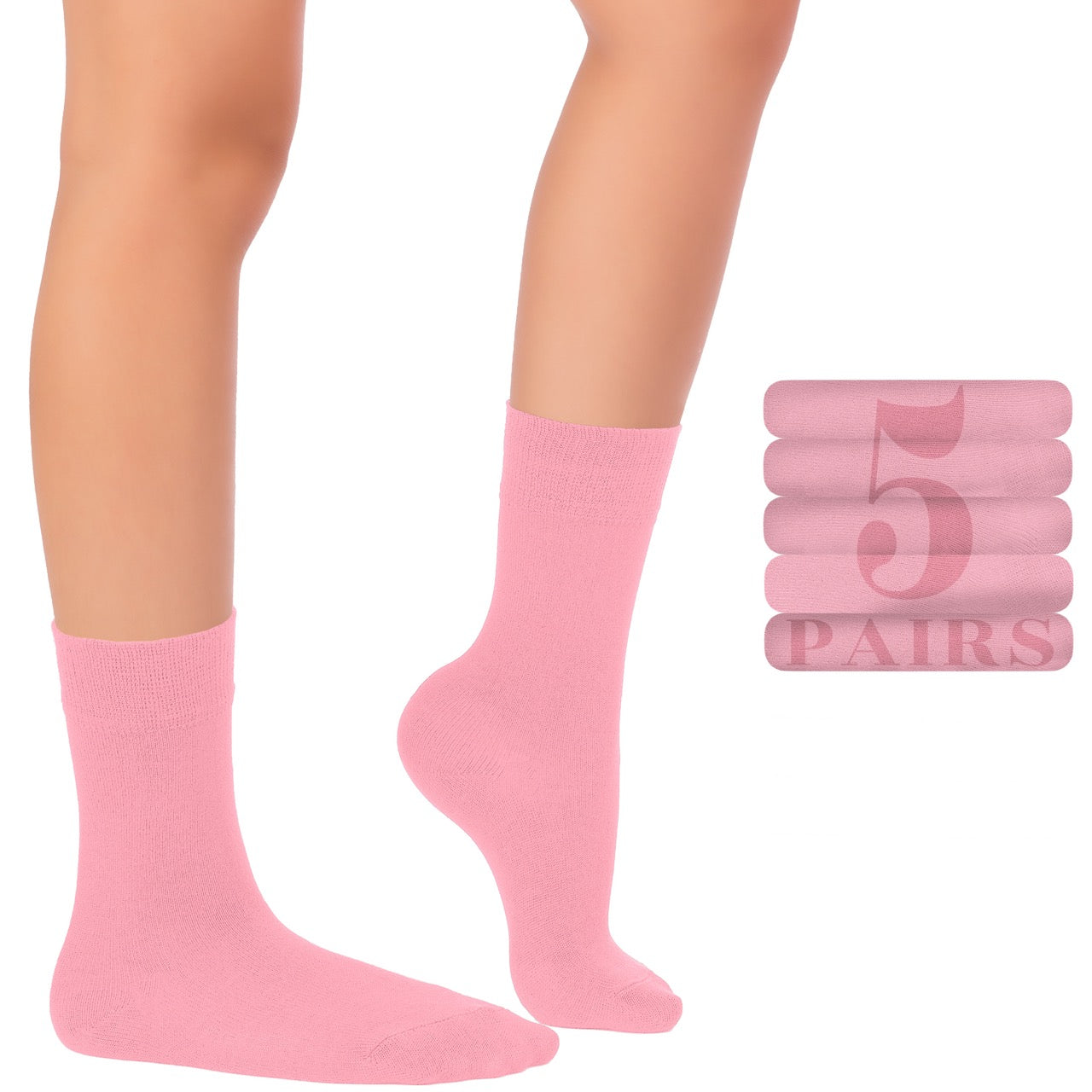 Kids' Dress Crew Bamboo Socks: Comfort & Style, 5 Pairs