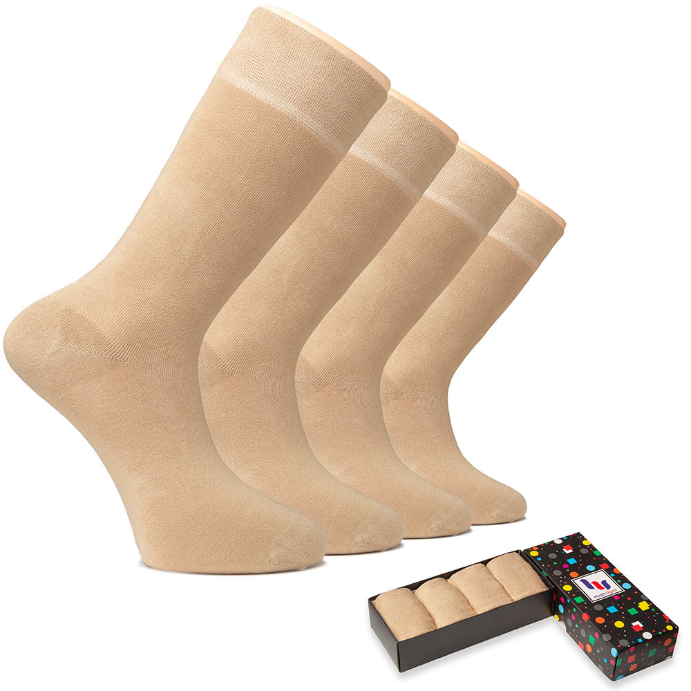 These are bamboo dress socks, crafted from eco-friendly materials for a comfortable and stylish fit. Perfect for any formal occasion.