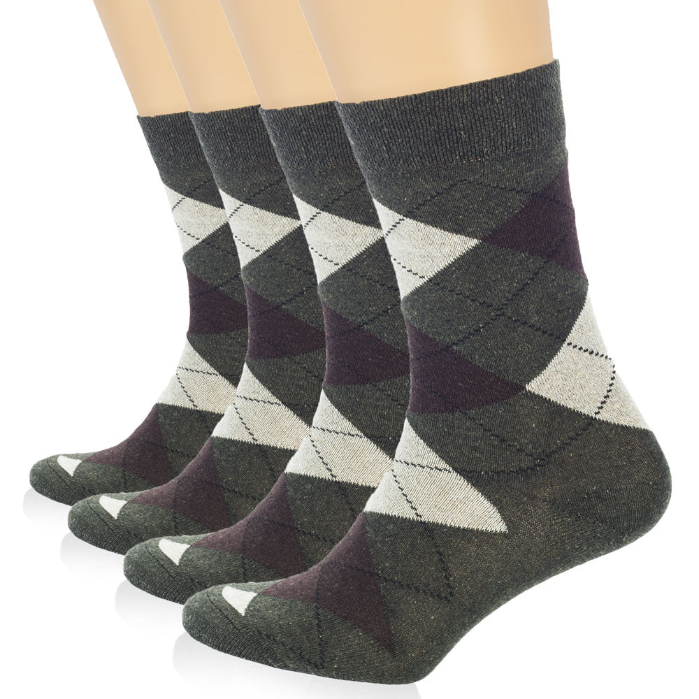 Elevate your sock game with these three pairs of women's argyle socks. Made from high-quality cotton, these socks are both stylish and comfortable.