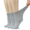 These Women's Cotton Diabetic Ankle Socks come in three with one leg of each pair visible in the image, providing comfort and support.