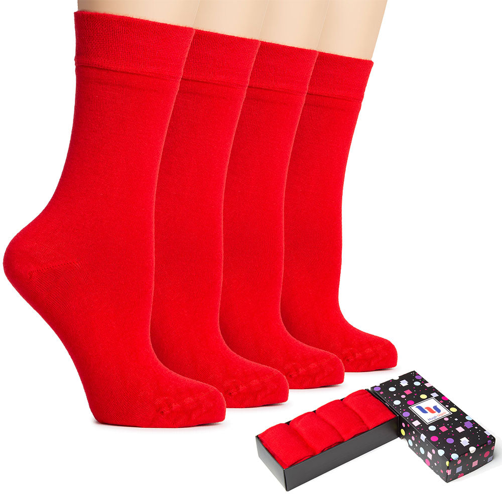 Red Hugh Ugoli women’s bamboo dress socks, soft and skin-friendly with smooth seamless toe design.