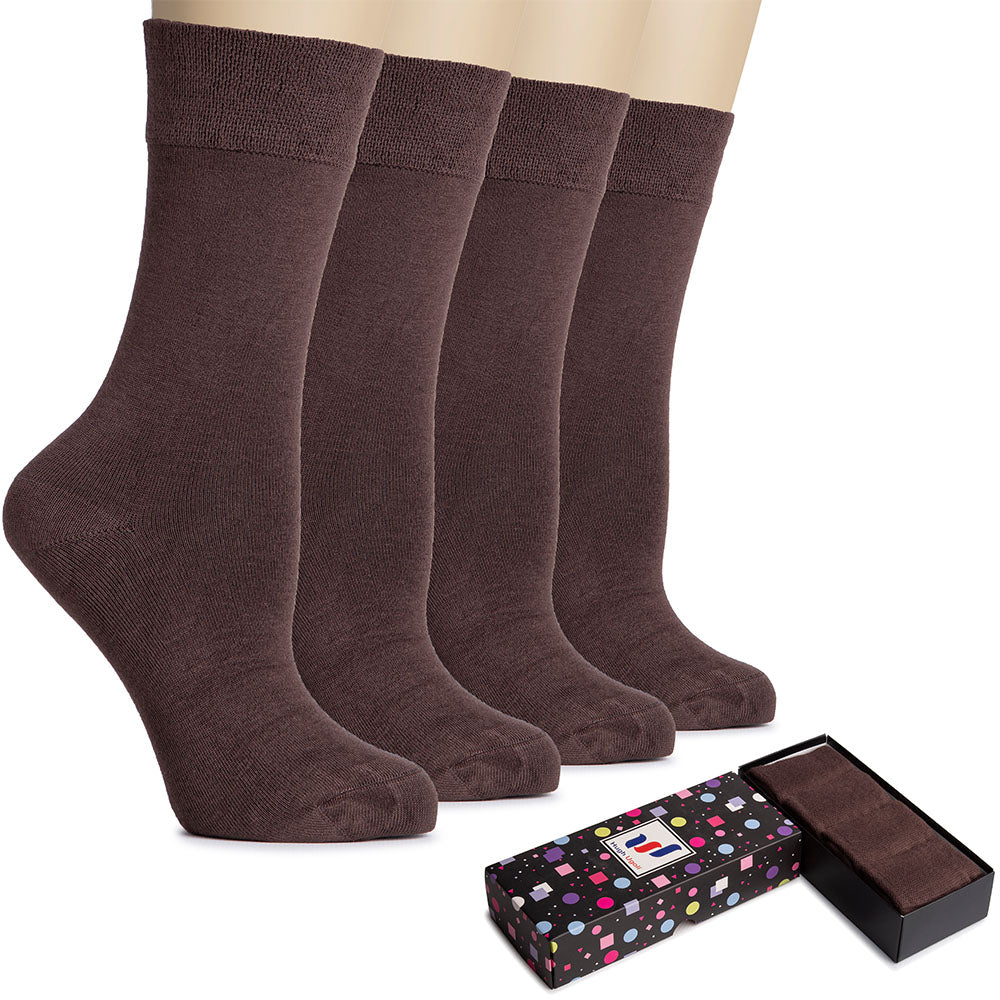 Women's Dress Crew Bamboo Business Socks (4 Pairs) Aster Purple / Shoe Size: 5-8 Women's Dress Crew Bamboo Business Socks (4 Pairs) Aster Purple / Shoe Size: 5-8
