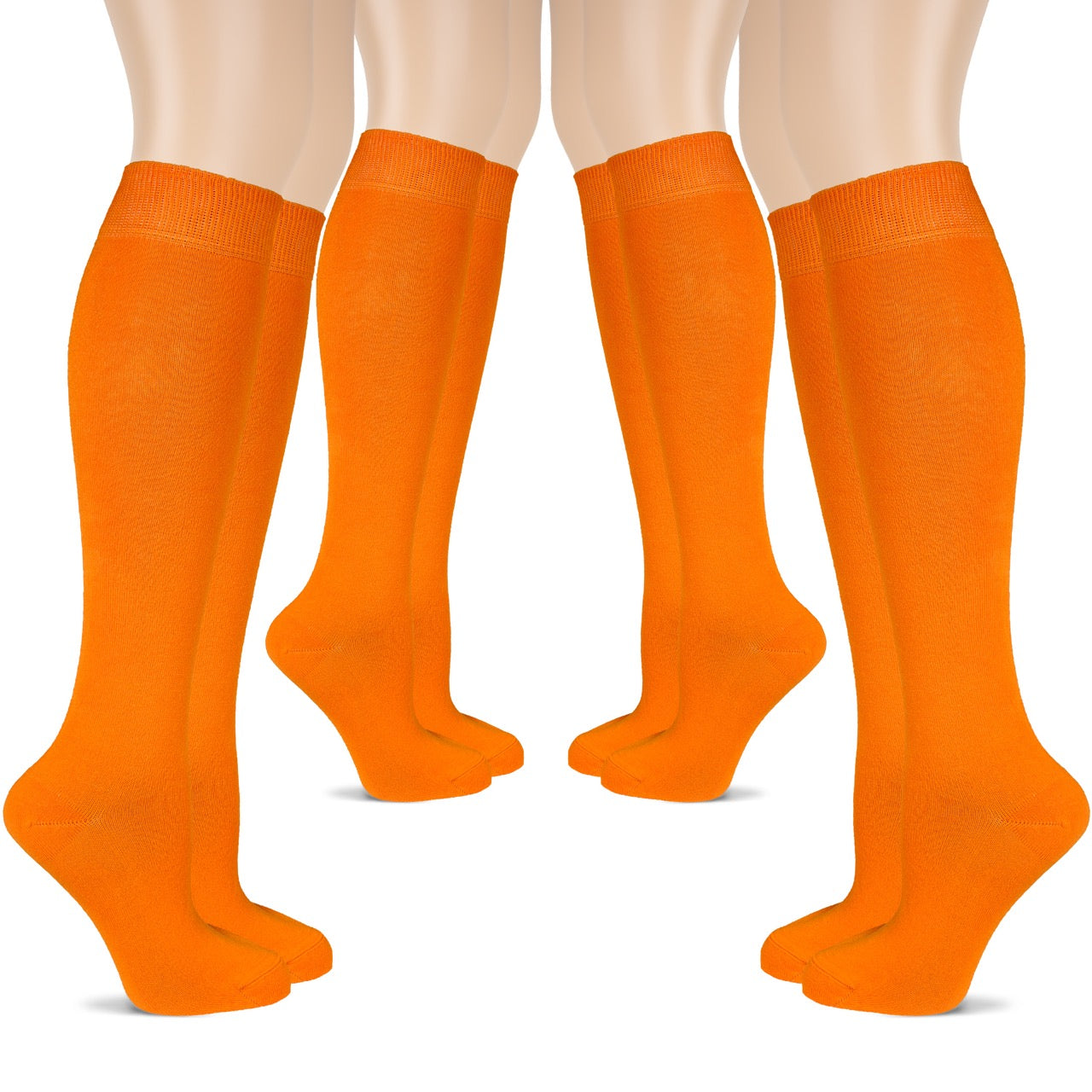 Women's Cotton Knee-High Dress Socks,Moisture Wicking, Breathable, 4 Pairs