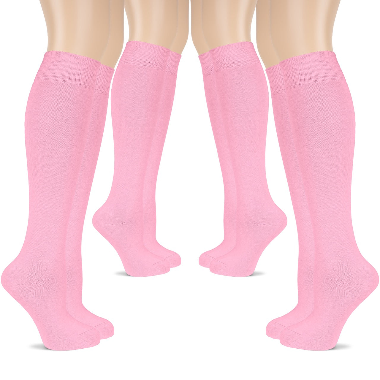 Women's Cotton Knee-High Dress Socks,Moisture Wicking, Breathable, 4 Pairs