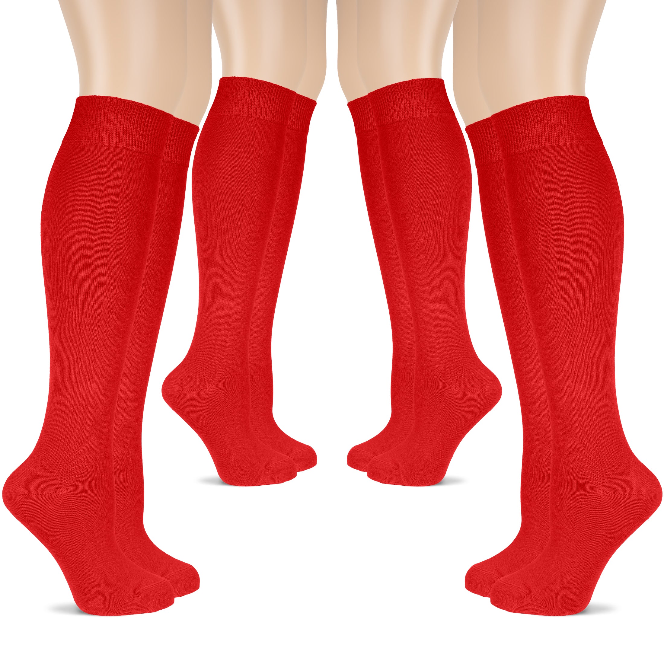 Women's Cotton Knee-High Dress Socks,Moisture Wicking, Breathable, 4 Pairs