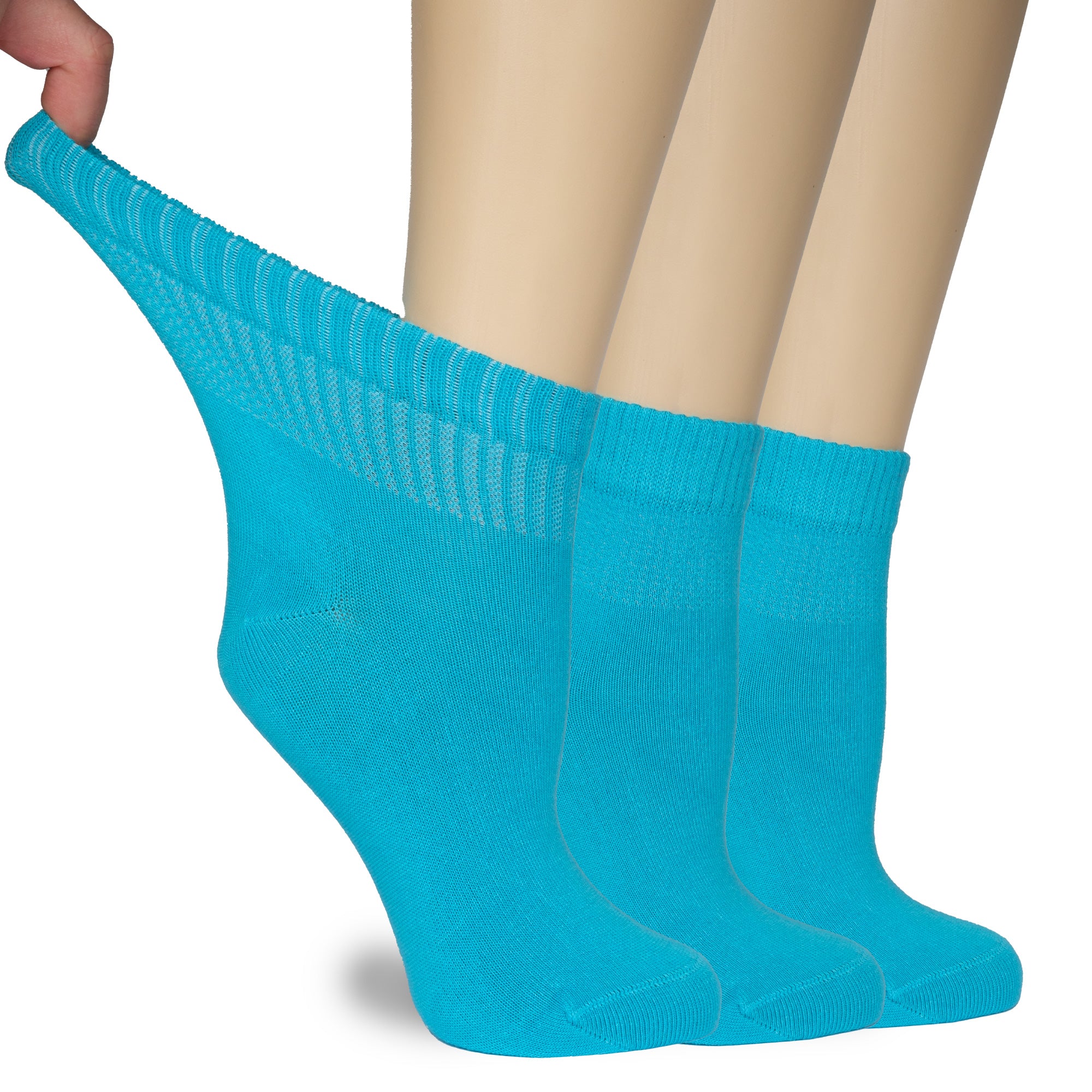 Women's Comfortable Diabetic Bamboo Ankle Socks for Swollen Legs, 3 Pairs