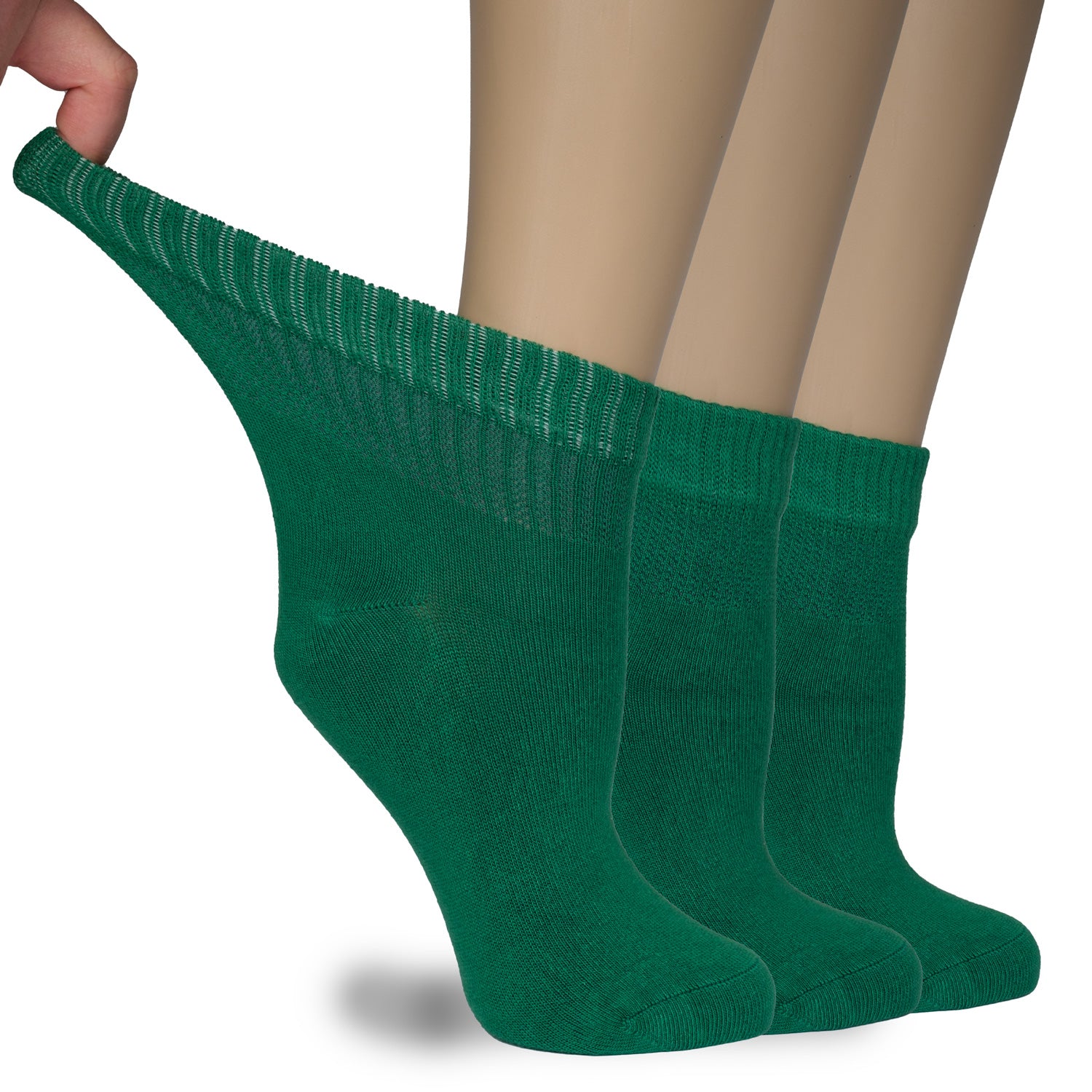 Women's Comfortable Diabetic Bamboo Ankle Socks for Swollen Legs, 3 Pairs