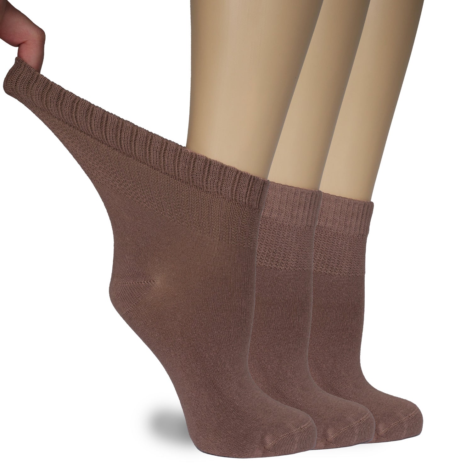 Women's Comfortable Diabetic Bamboo Ankle Socks for Swollen Legs, 3 Pairs