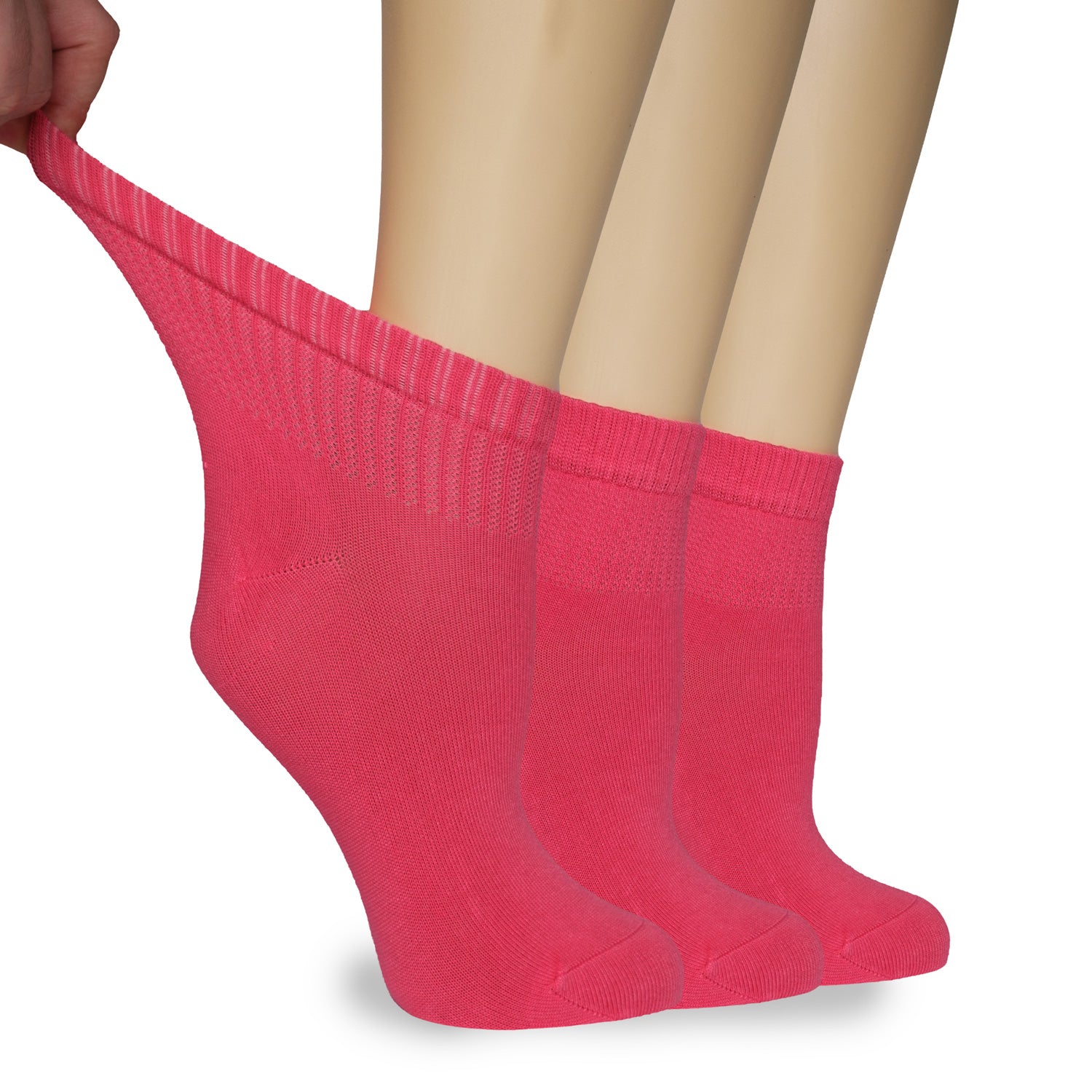 Women's Comfortable Diabetic Bamboo Ankle Socks for Swollen Legs, 3 Pairs