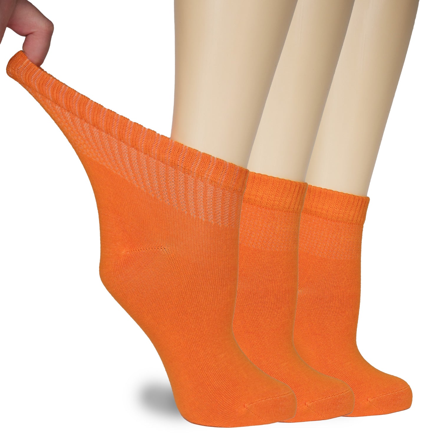 Women's Comfortable Diabetic Bamboo Ankle Socks for Swollen Legs, 3 Pairs