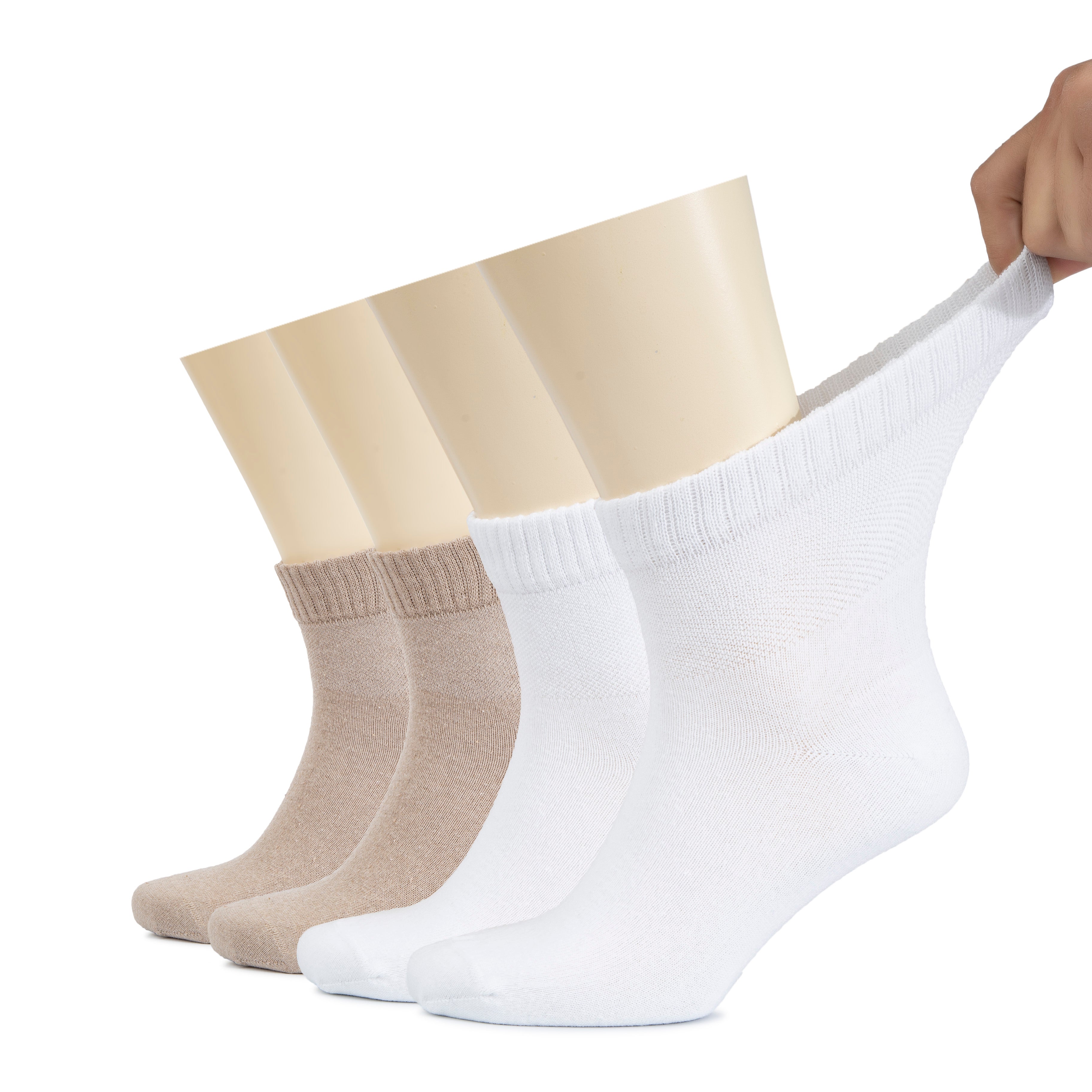 Men's Diabetic Ankle Thin Cotton Socks, 4 Pairs