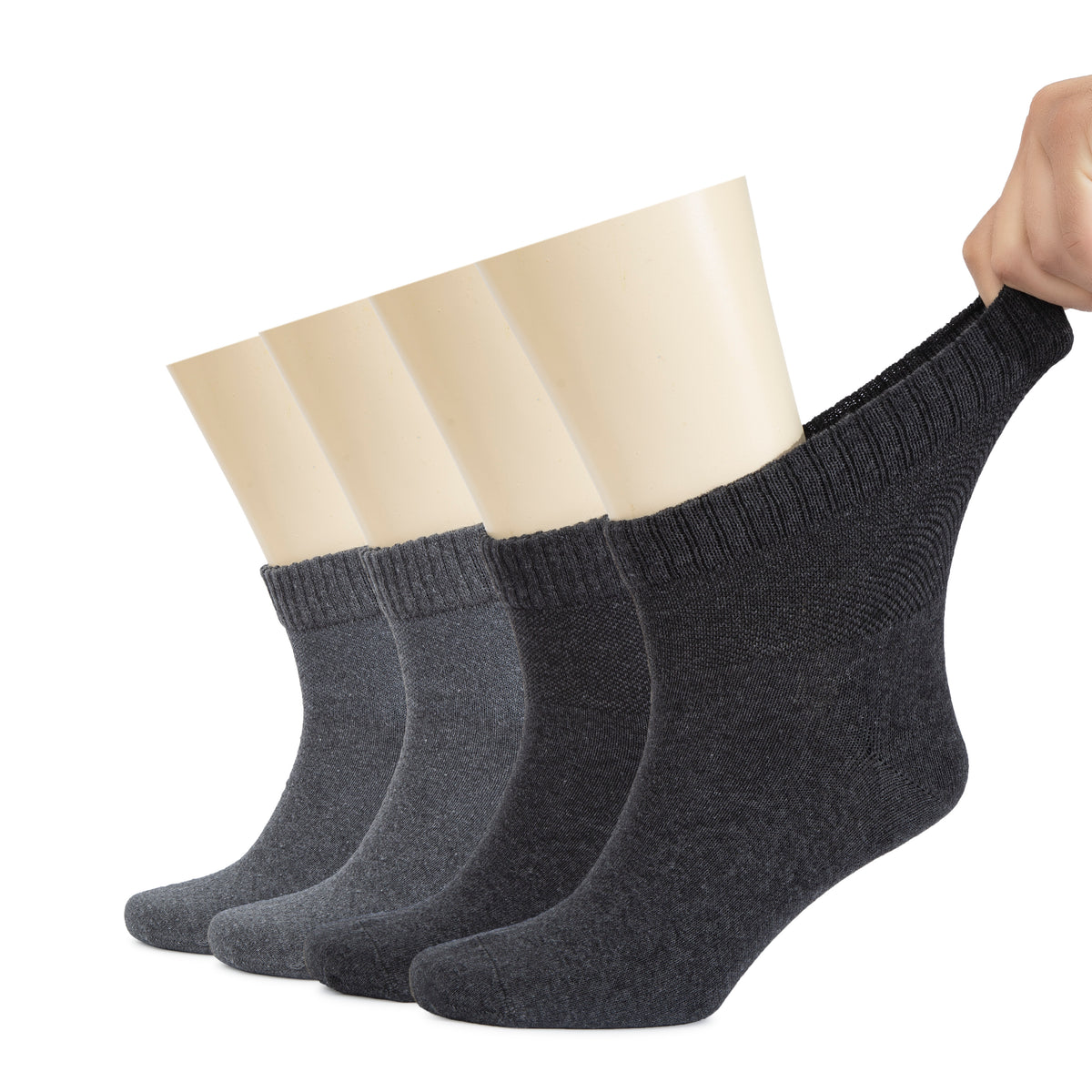 Men's Diabetic Ankle Thin Cotton Socks, 4 Pairs